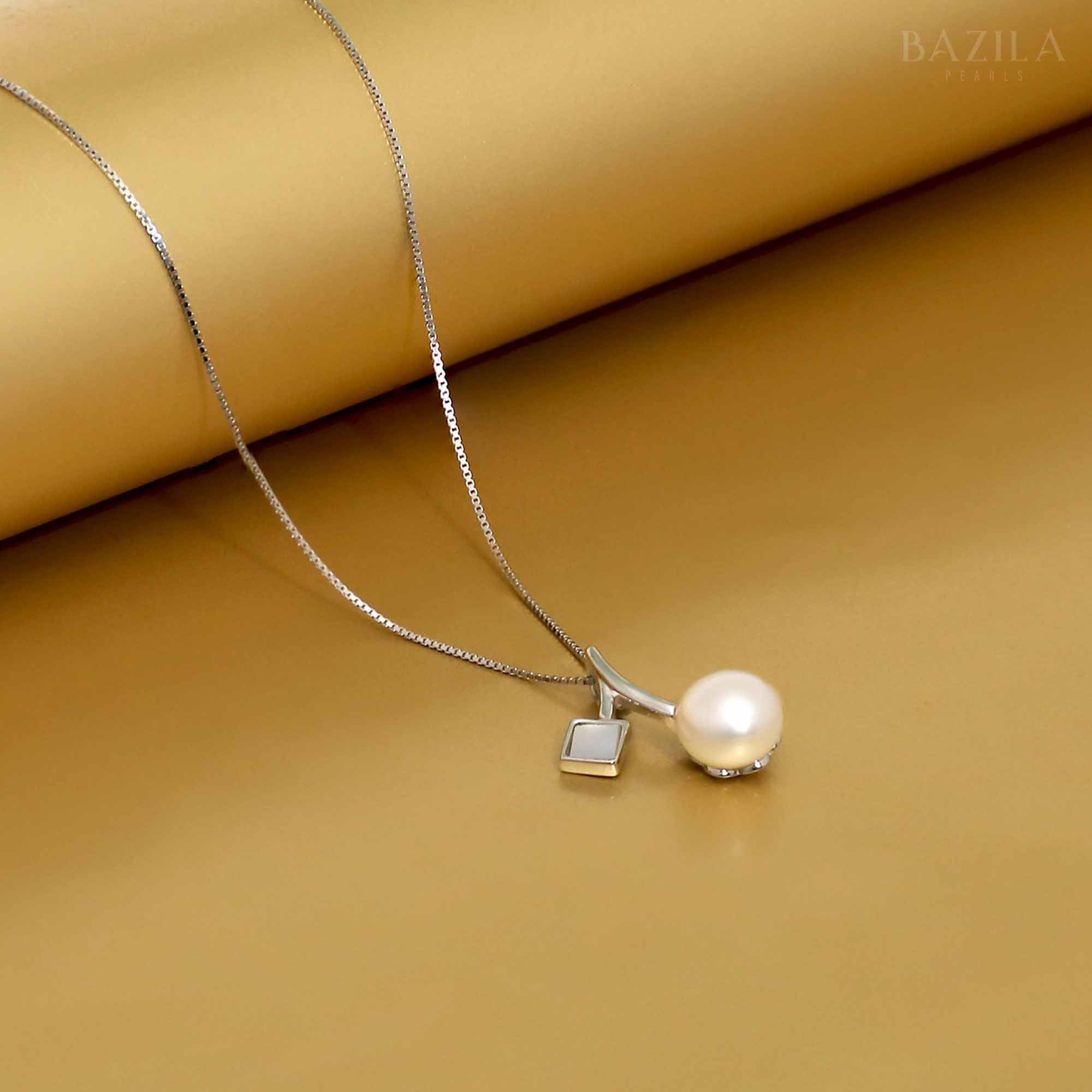 Celestial Drop Pendant – White on White Elegance