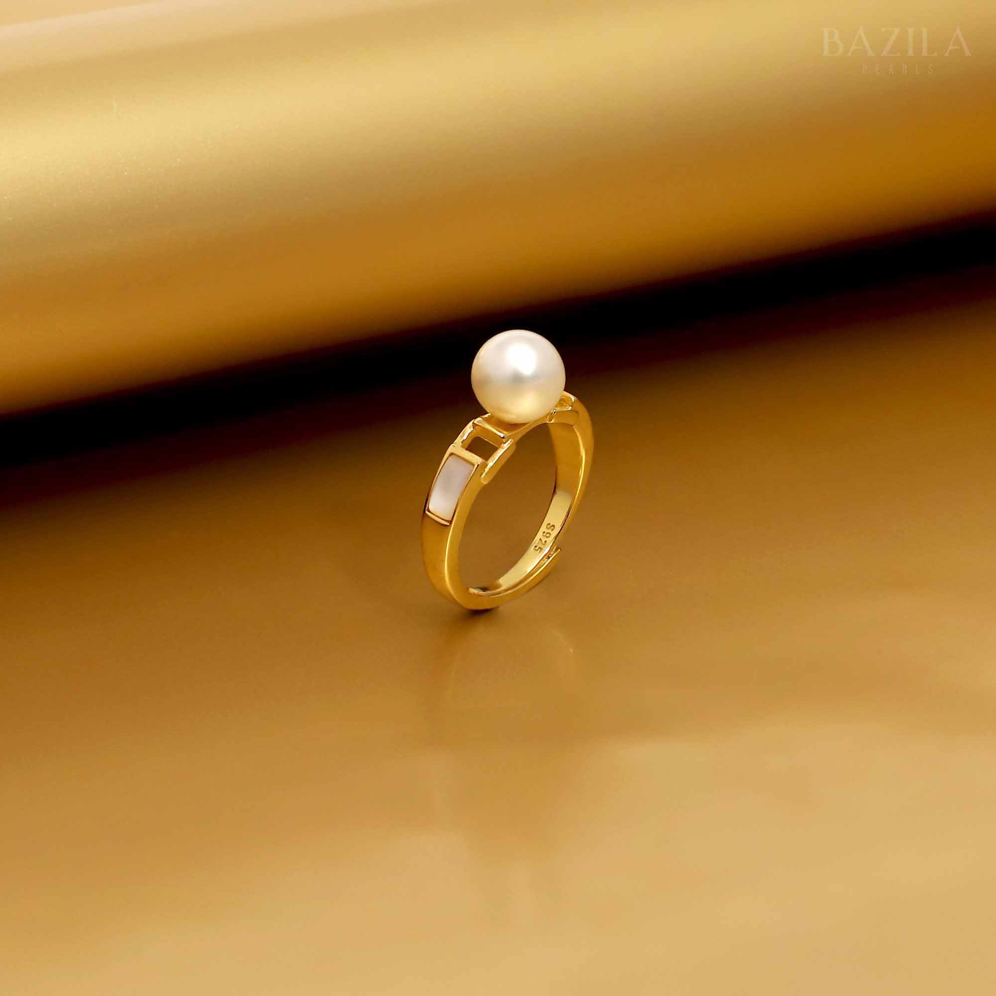 Luxurious White Sea Pearl Ring in Sterling Silver