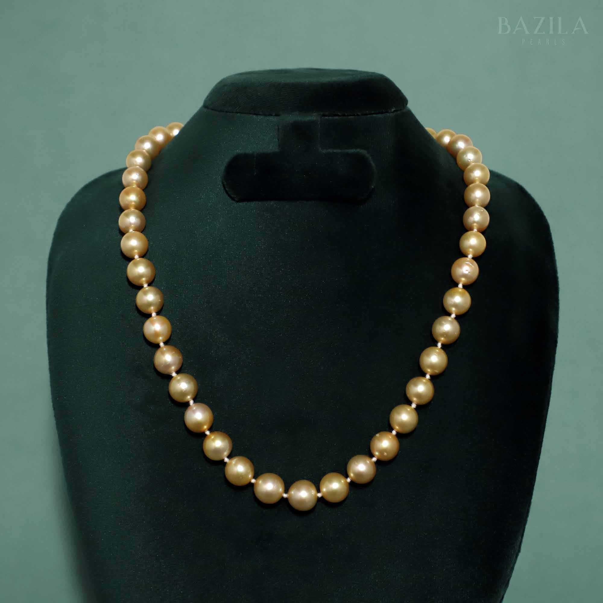 Radiance in Golden Yellow Sea Pearl Necklace