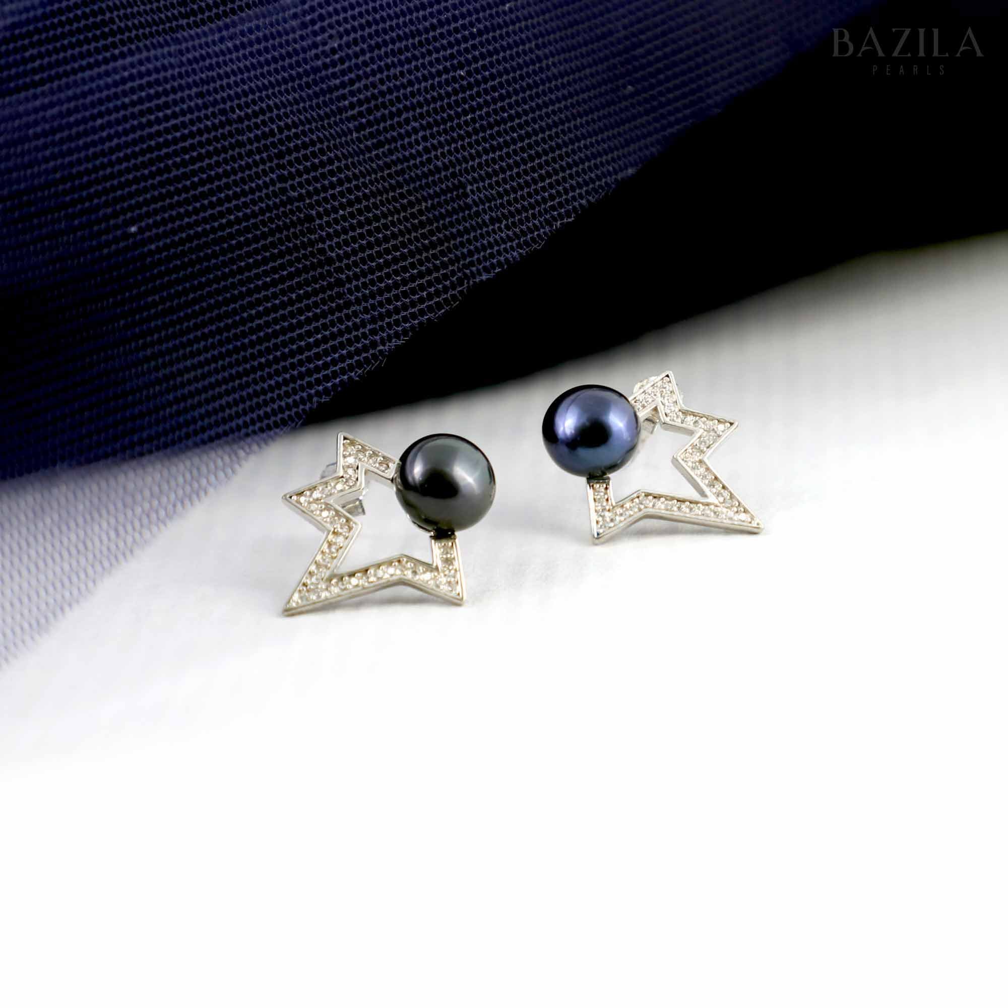 Midnight Glow Black Pearl Earrings