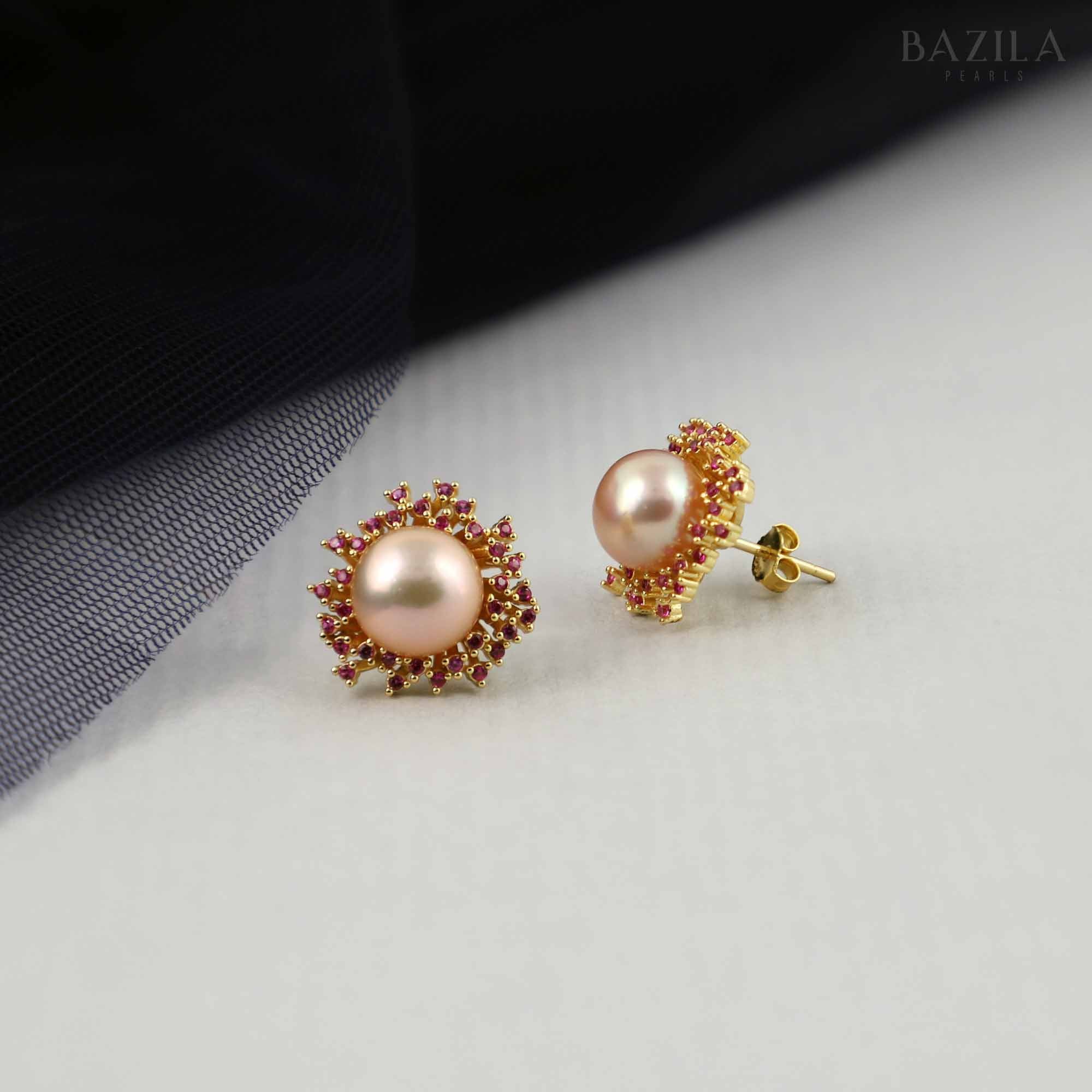 Sunset Radiance Pearl Earrings