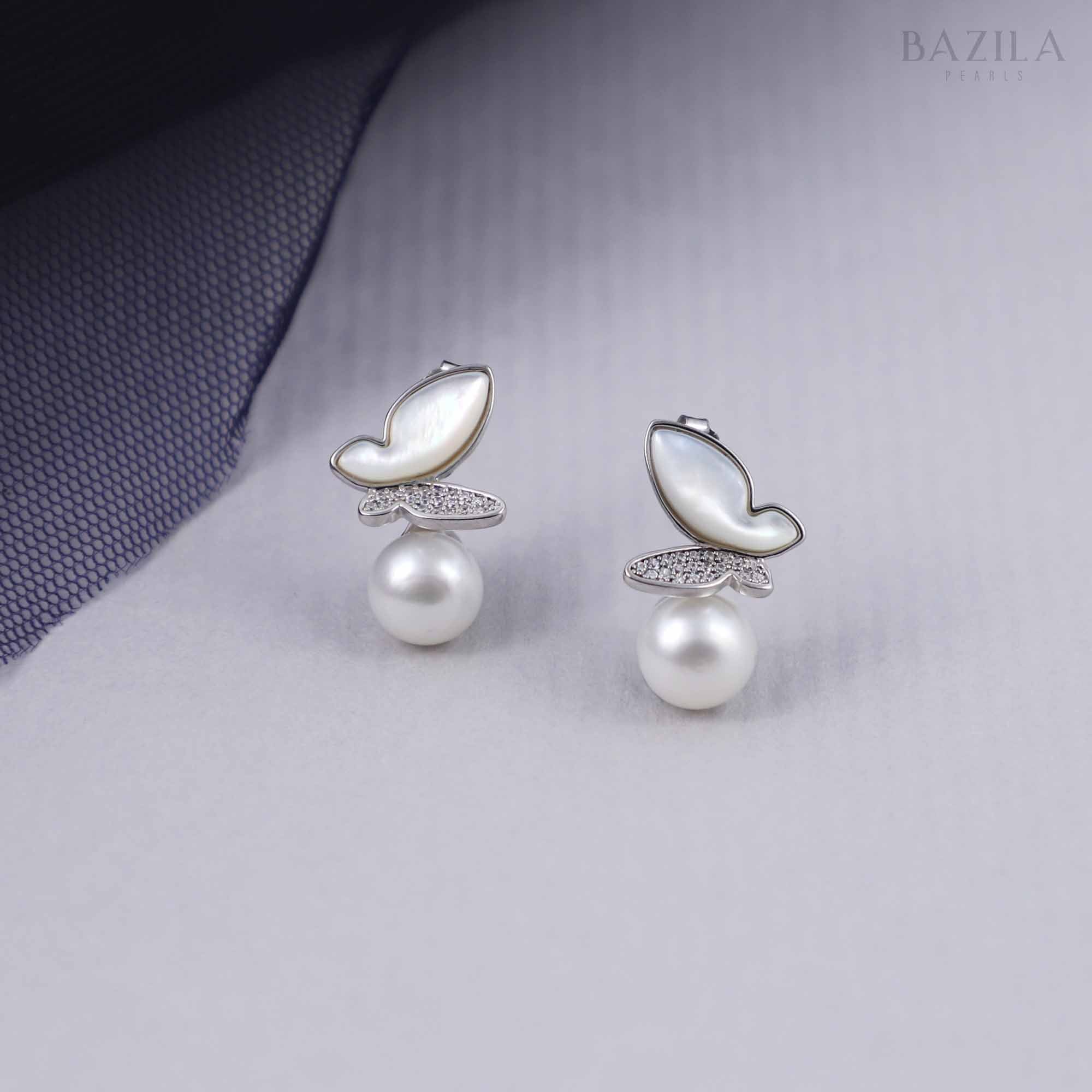 Pearl Butterfly Whisper Earrings