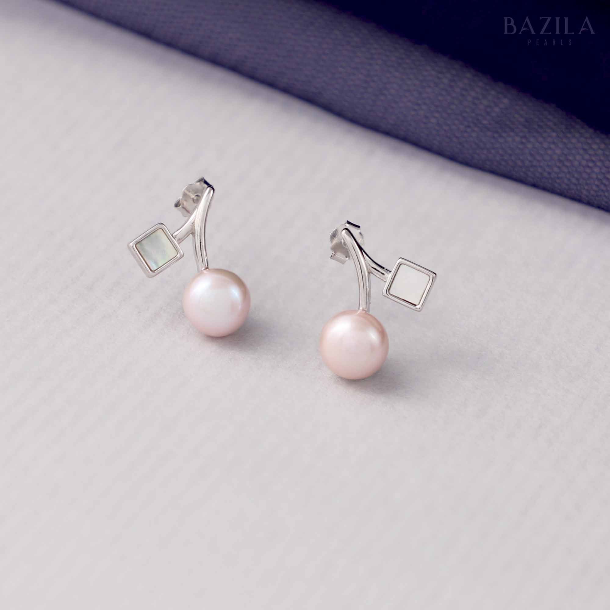 Soft Pink Pearl Drops on Sterling Silver Hooks