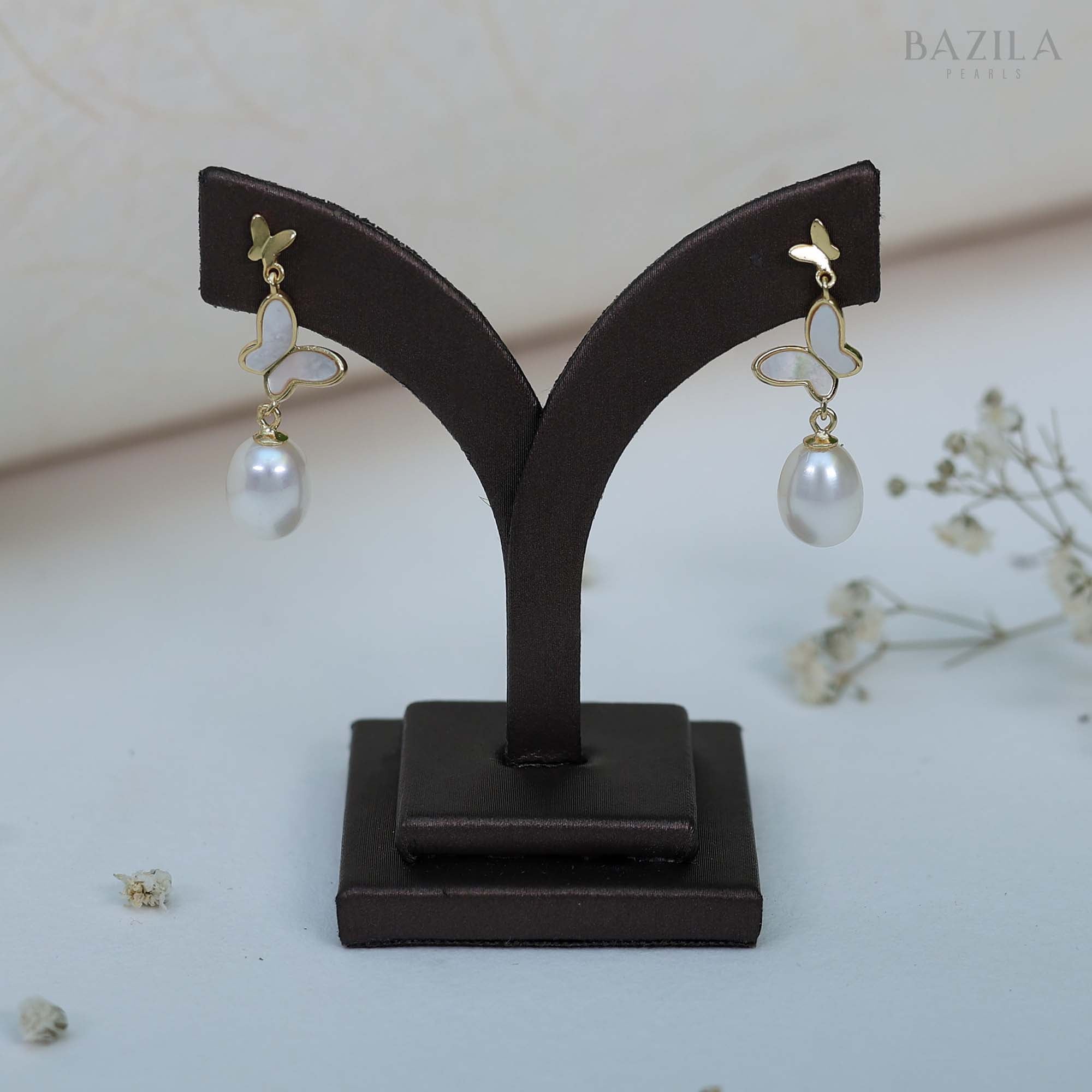 Elegant Butterfly Motif with Natural Freshwater Pearl