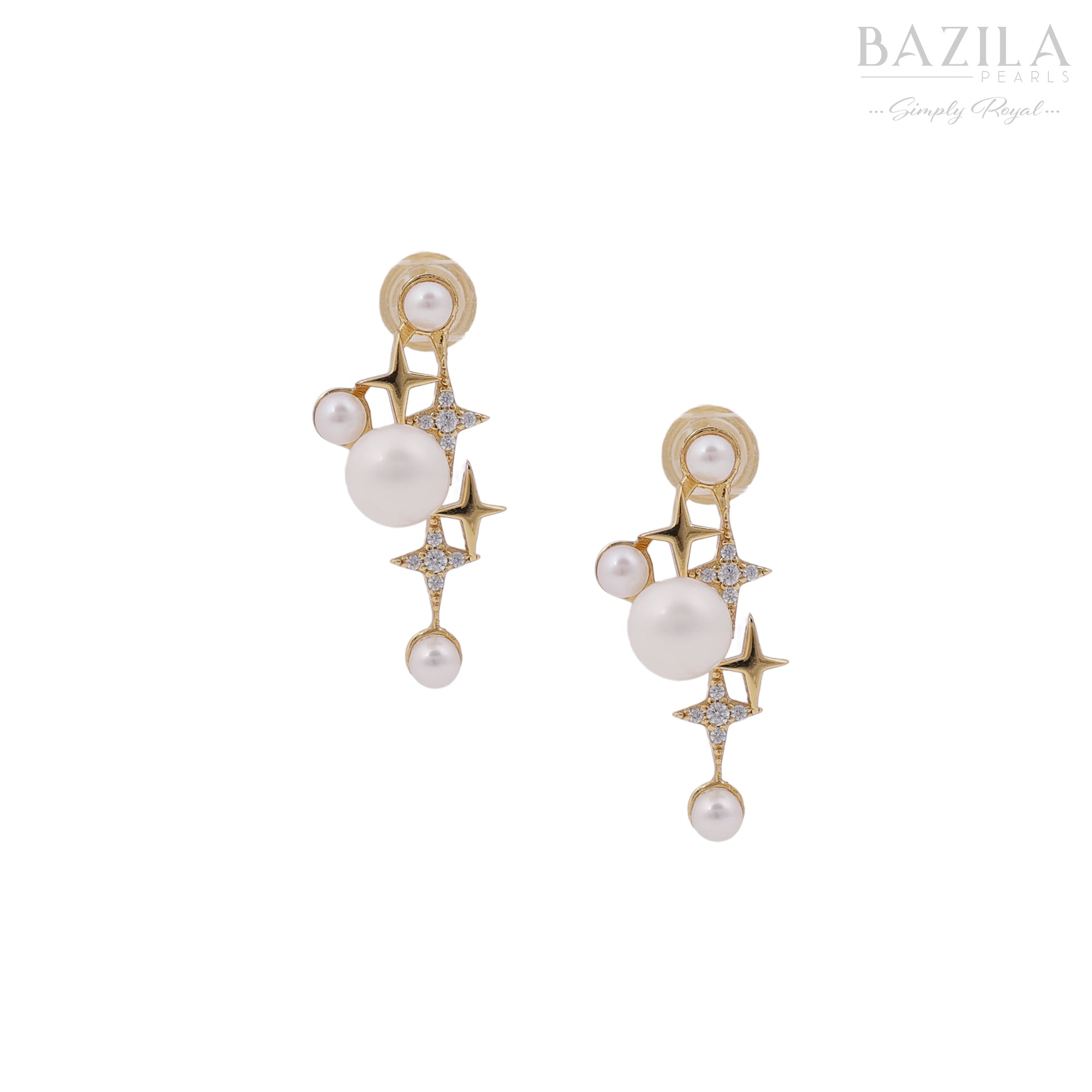 Luxe Freshwater Pearl & Star Motif Earrings