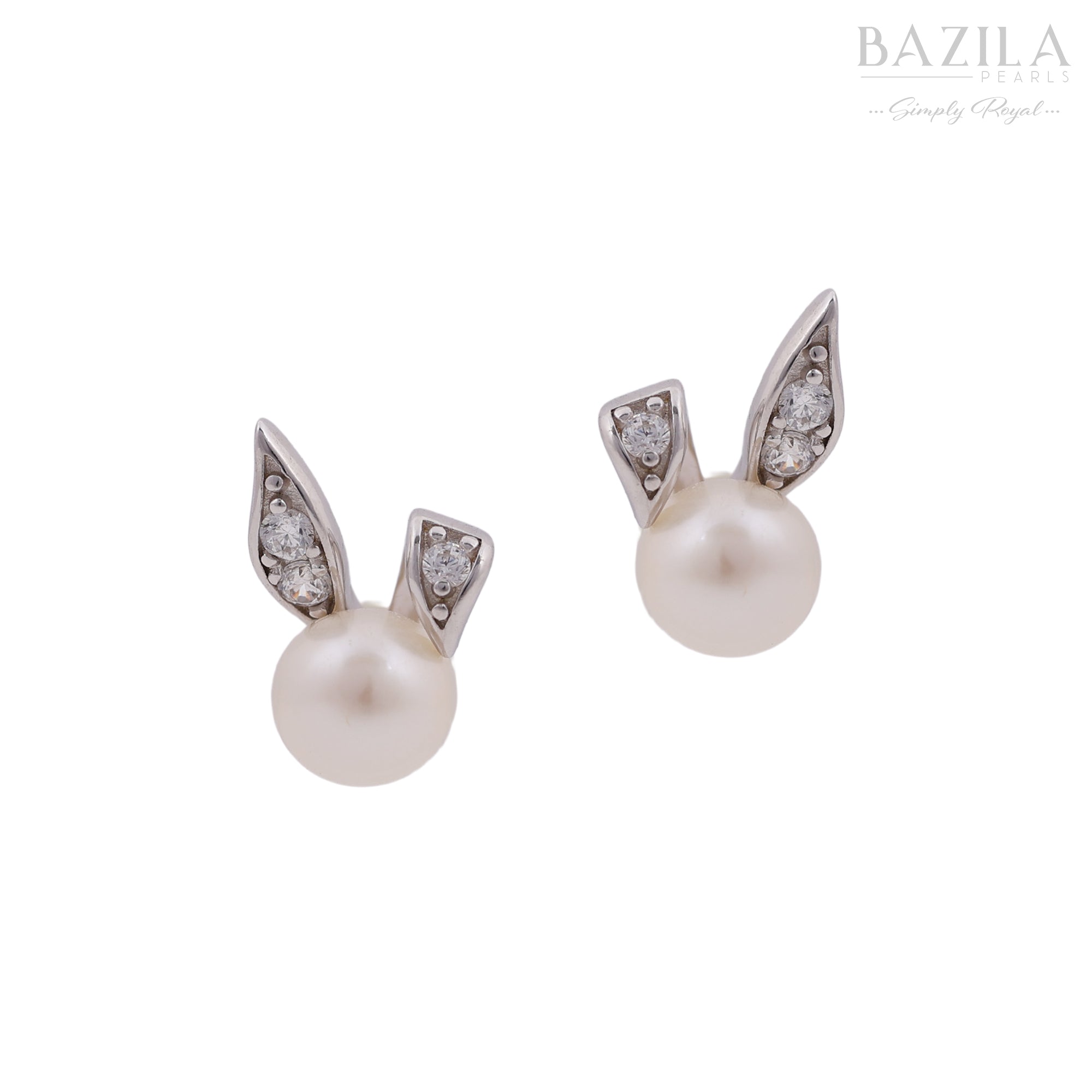 Freshwater Cultured Pearl Bunny Ear Stud Earrings