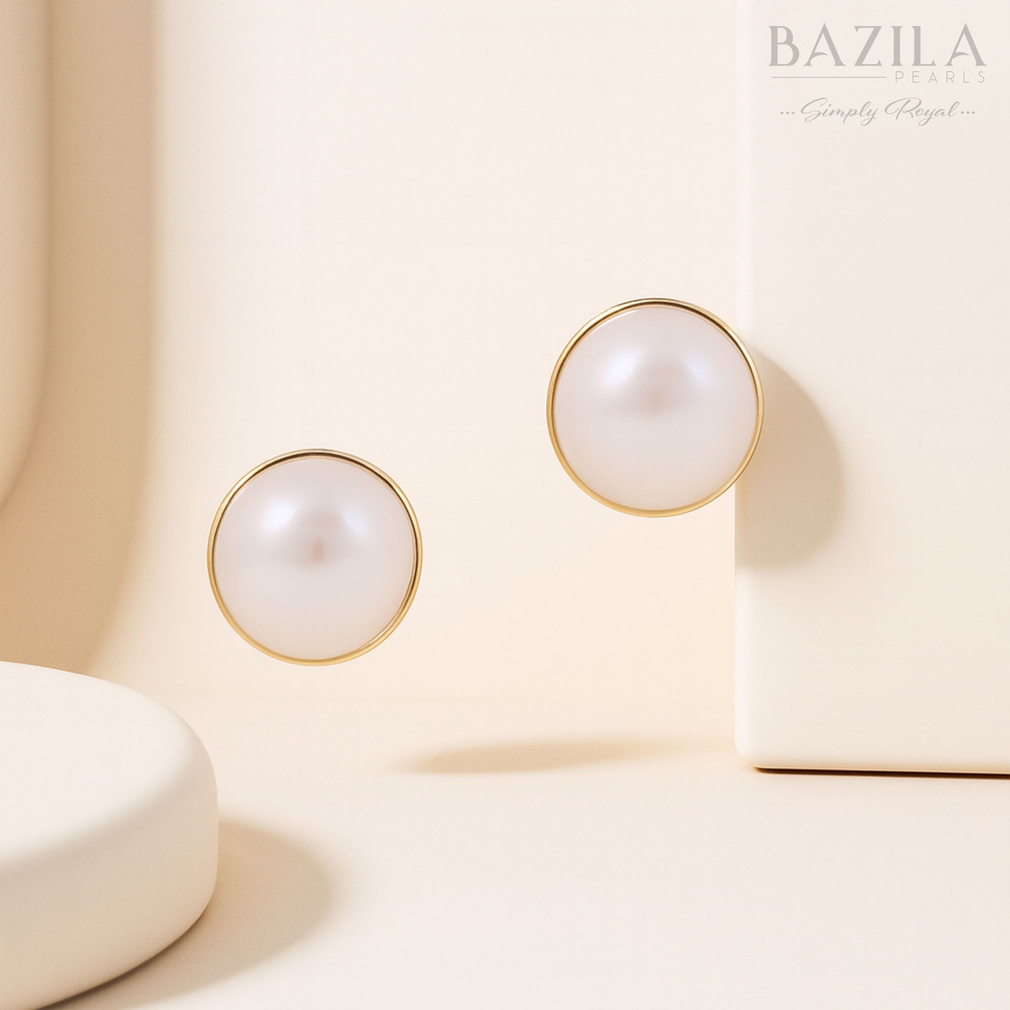 Classic Freshwater Cultured Pearl Round Stud Earrings