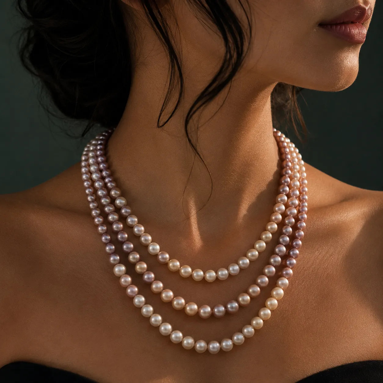 Multi-Layered Ombre Pearl Necklace