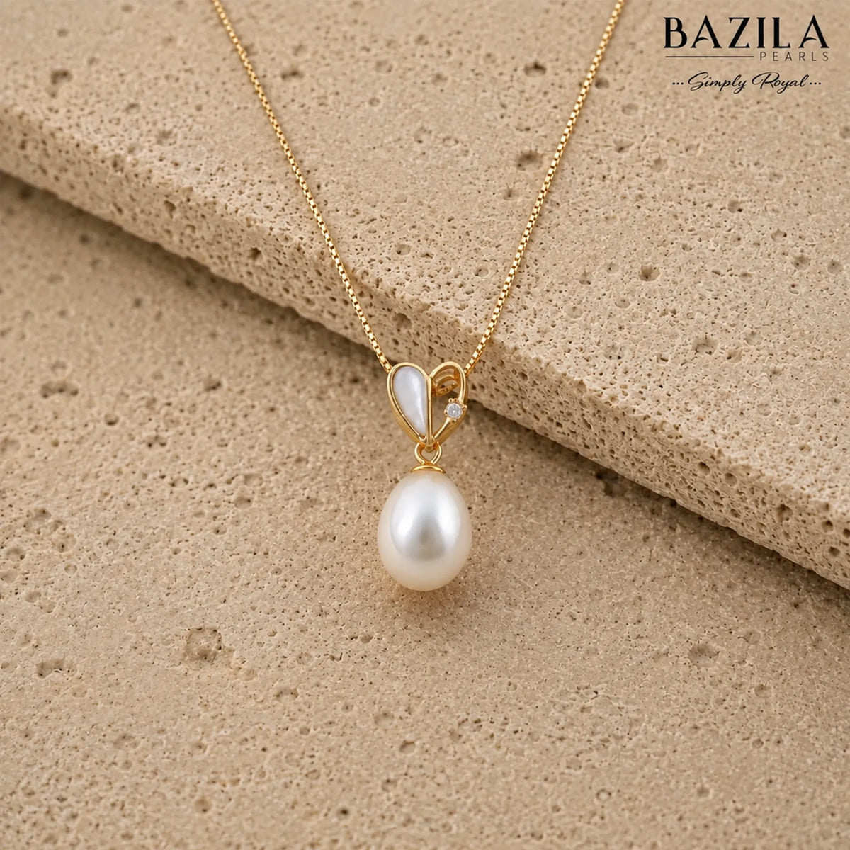 Classic Gold Mother-of-Pearl Drop Pendant