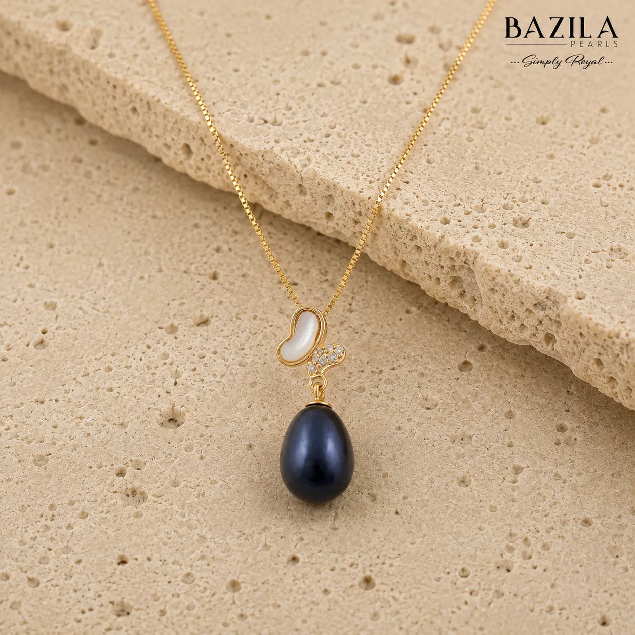 Noir Blossom Mother-of-Pearl Pendant