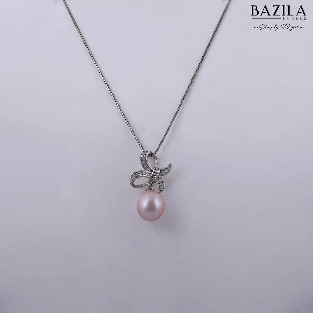 Rose Glow Pink Pearl Pendant on Classic Gold-Finish Chain