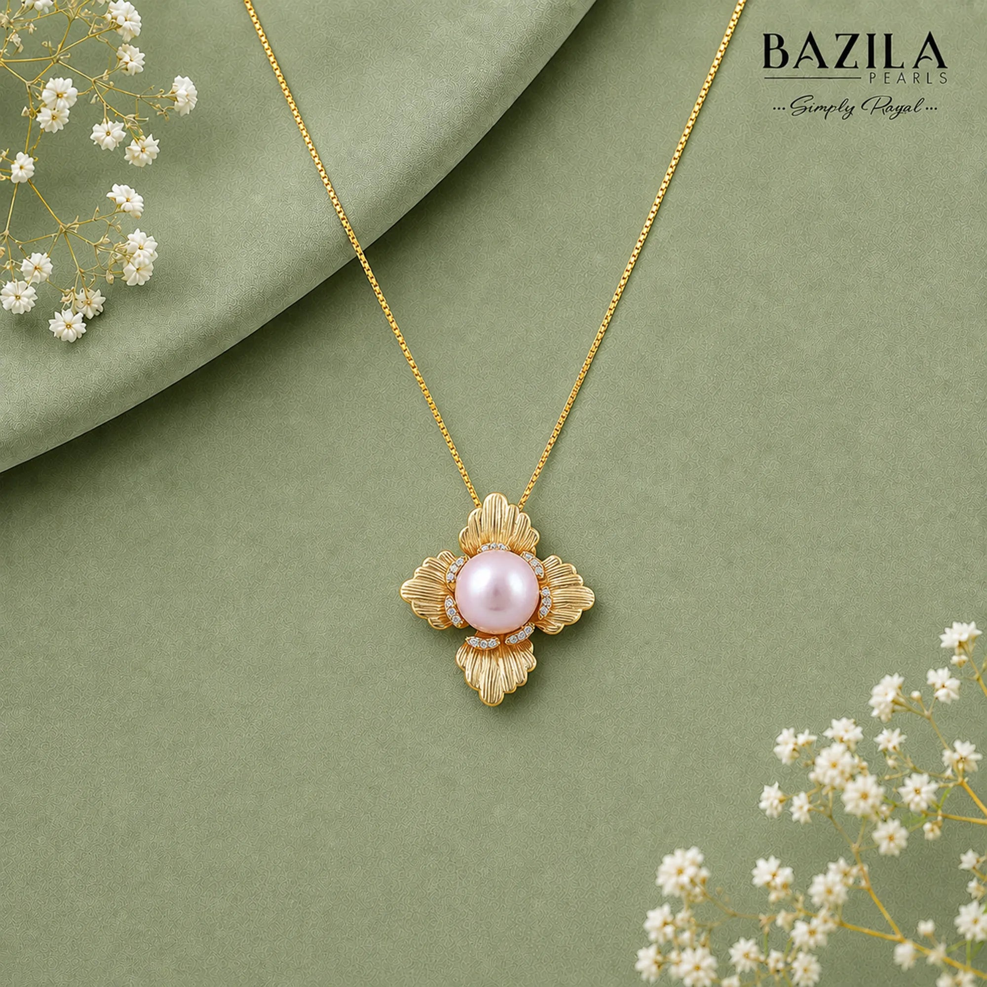 Floral Grace Pearl & Zircon Charm