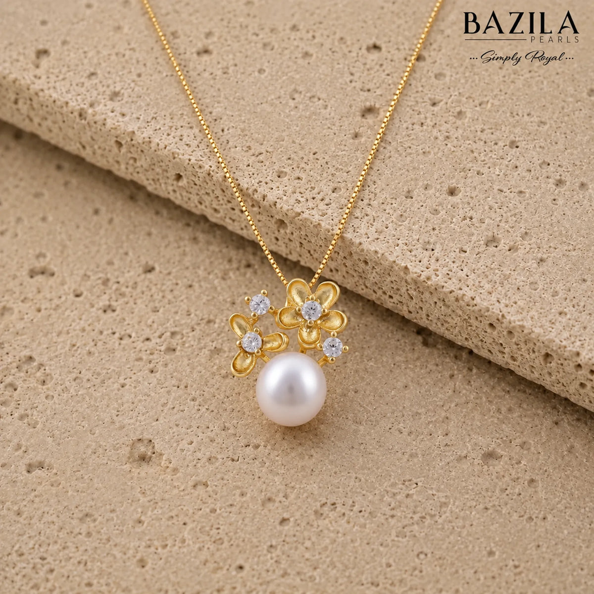 Gilded Garden Pearl & Zircon Pendant