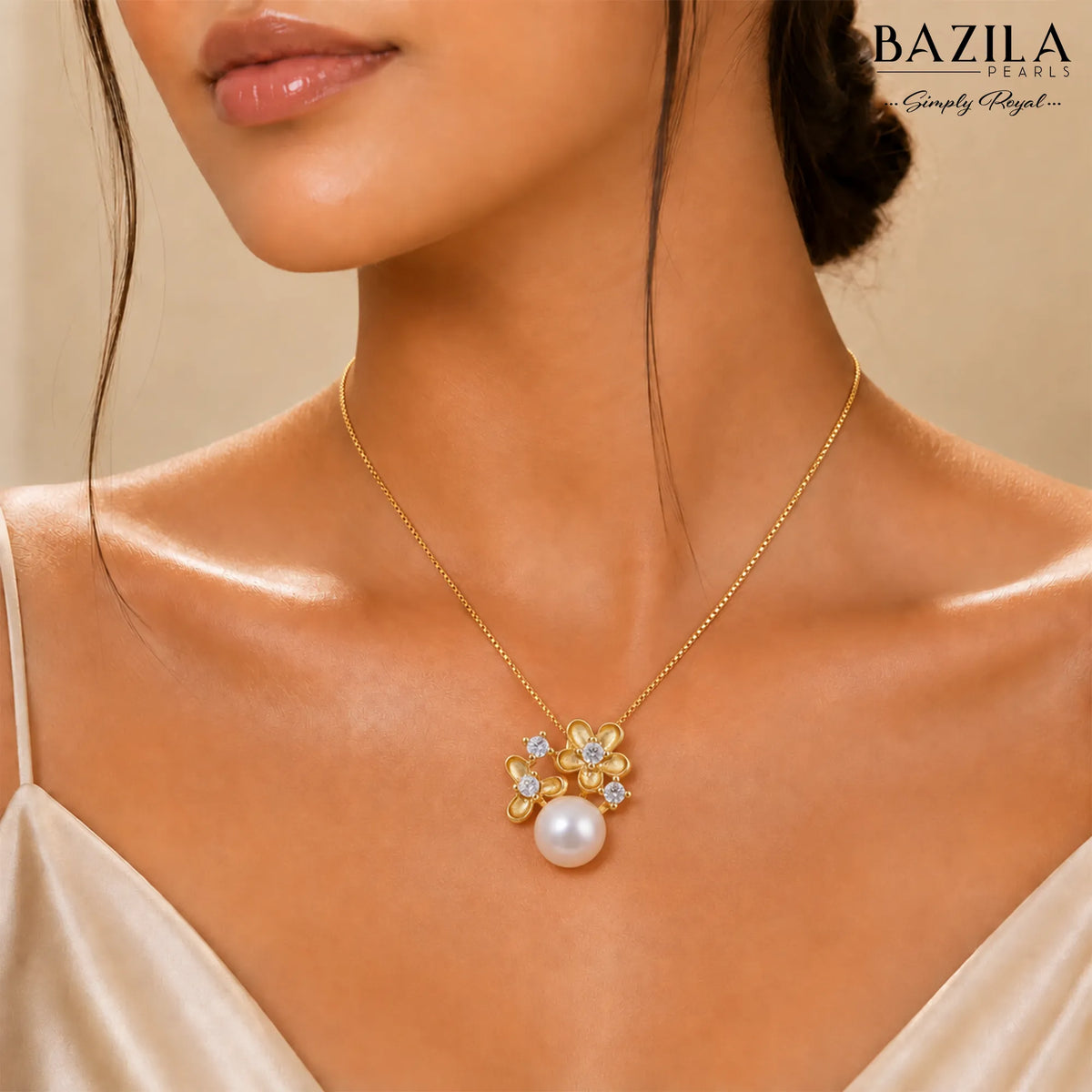 Gilded Garden Pearl & Zircon Pendant