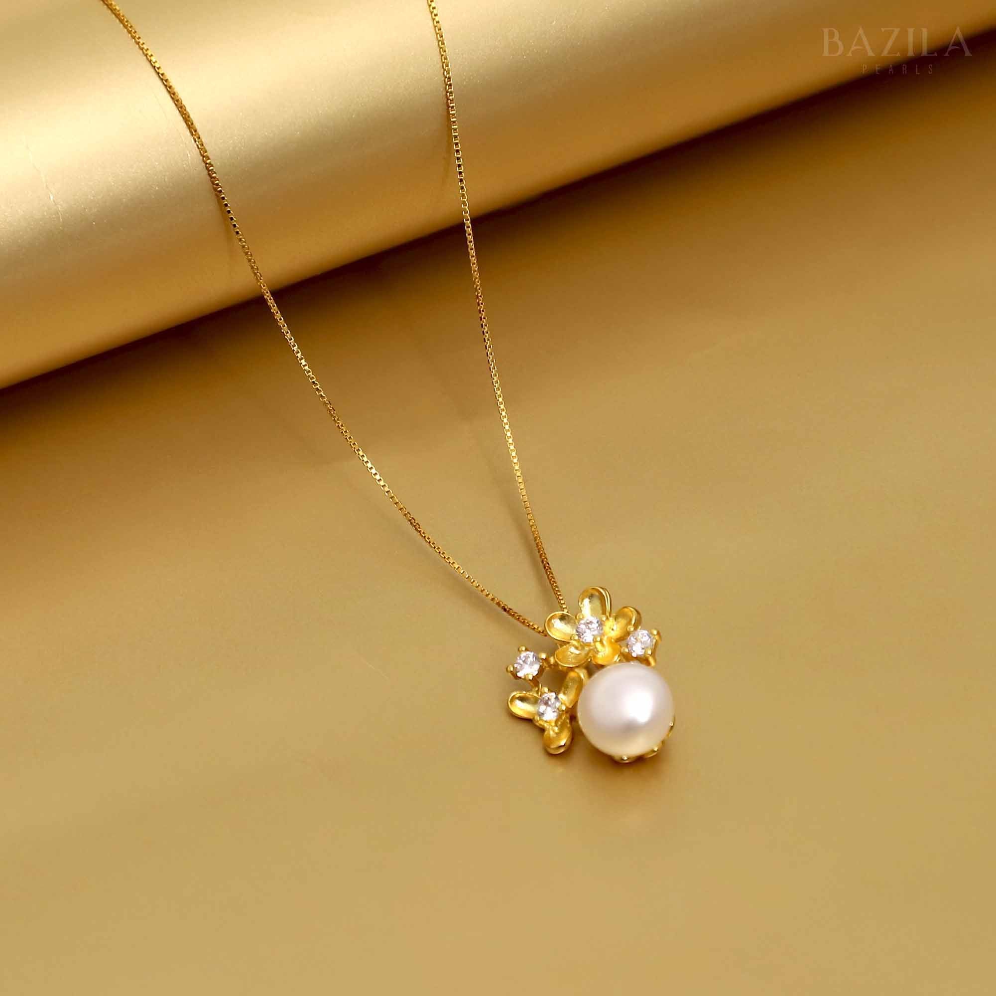 Gilded Garden Pearl & Zircon Pendant