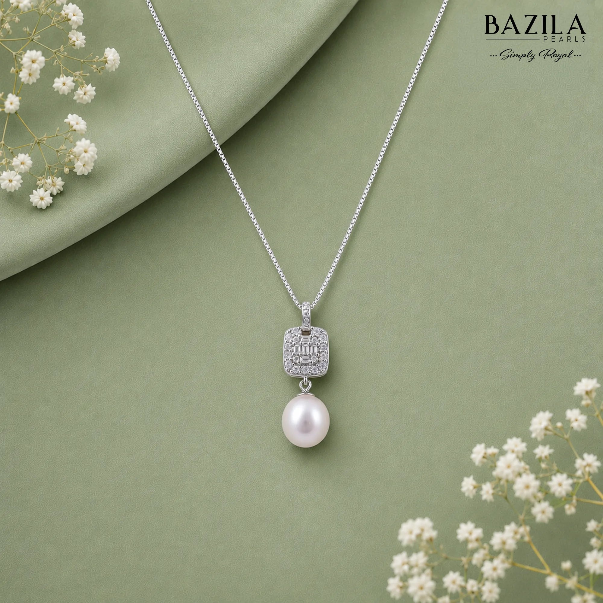 Regal Shine Pearl & Zircon Pendant