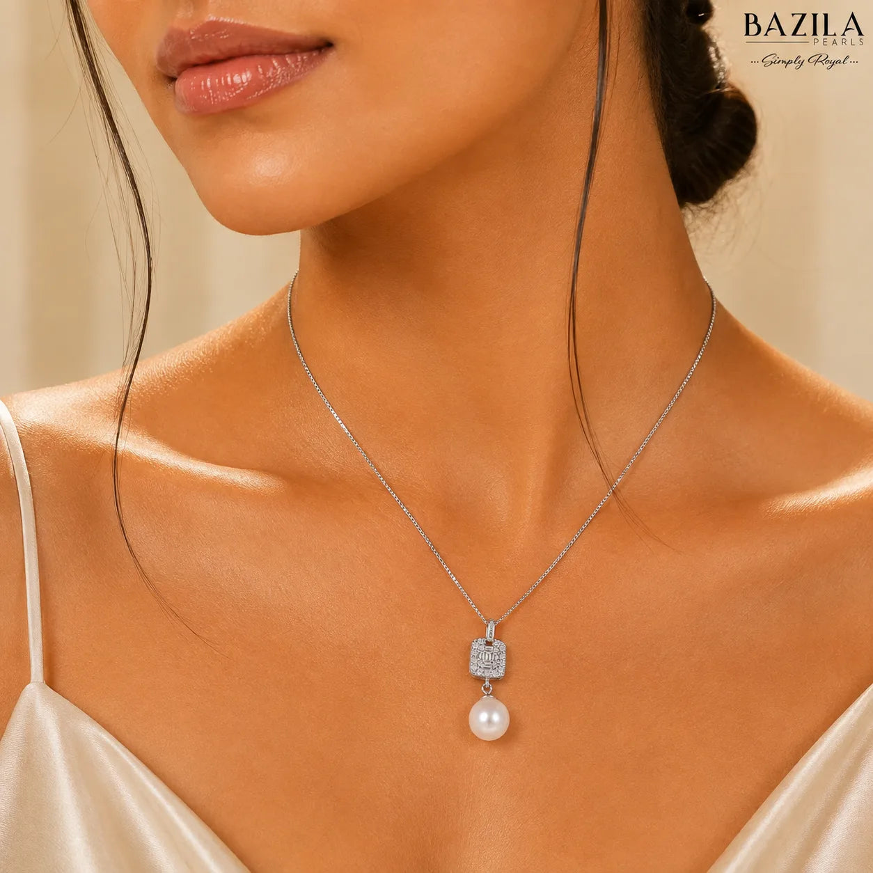 Regal Shine Pearl & Zircon Pendant