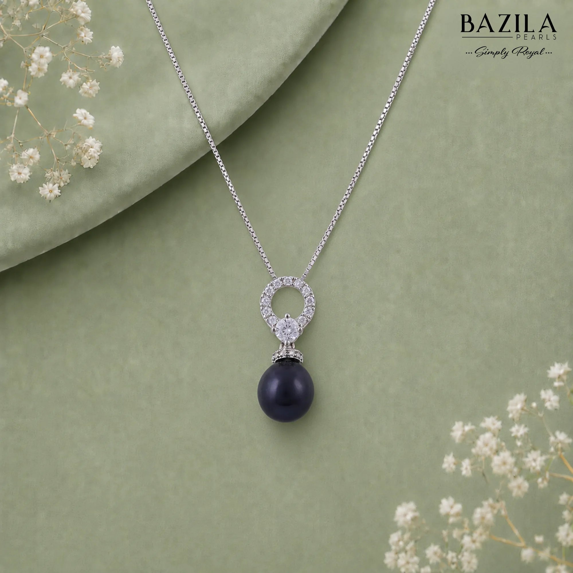 Eclipse Shine Pearl & Zircon Necklace