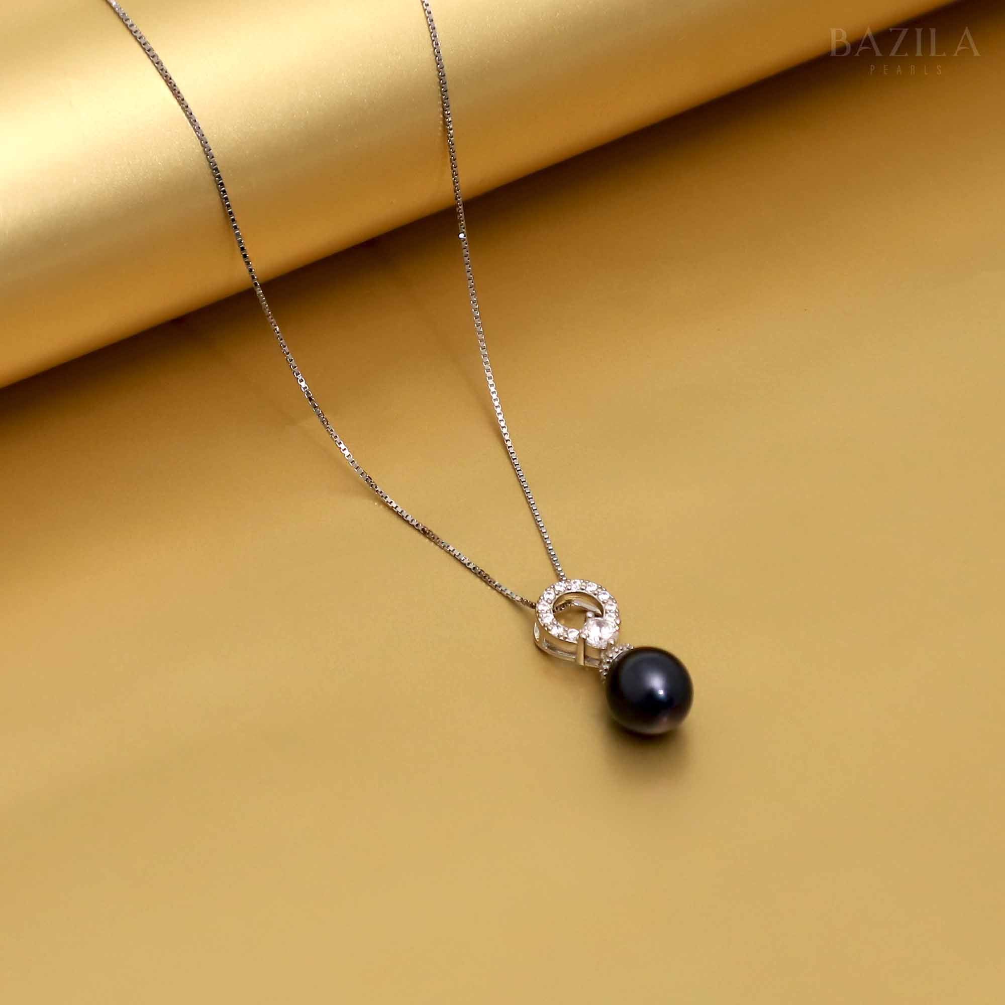 Eclipse Shine Pearl & Zircon Necklace