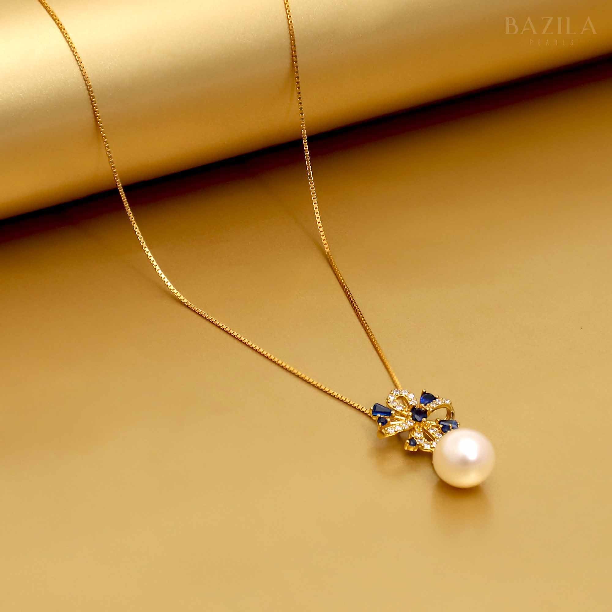 Ocean Whisper Pearl & Zircon Pendant