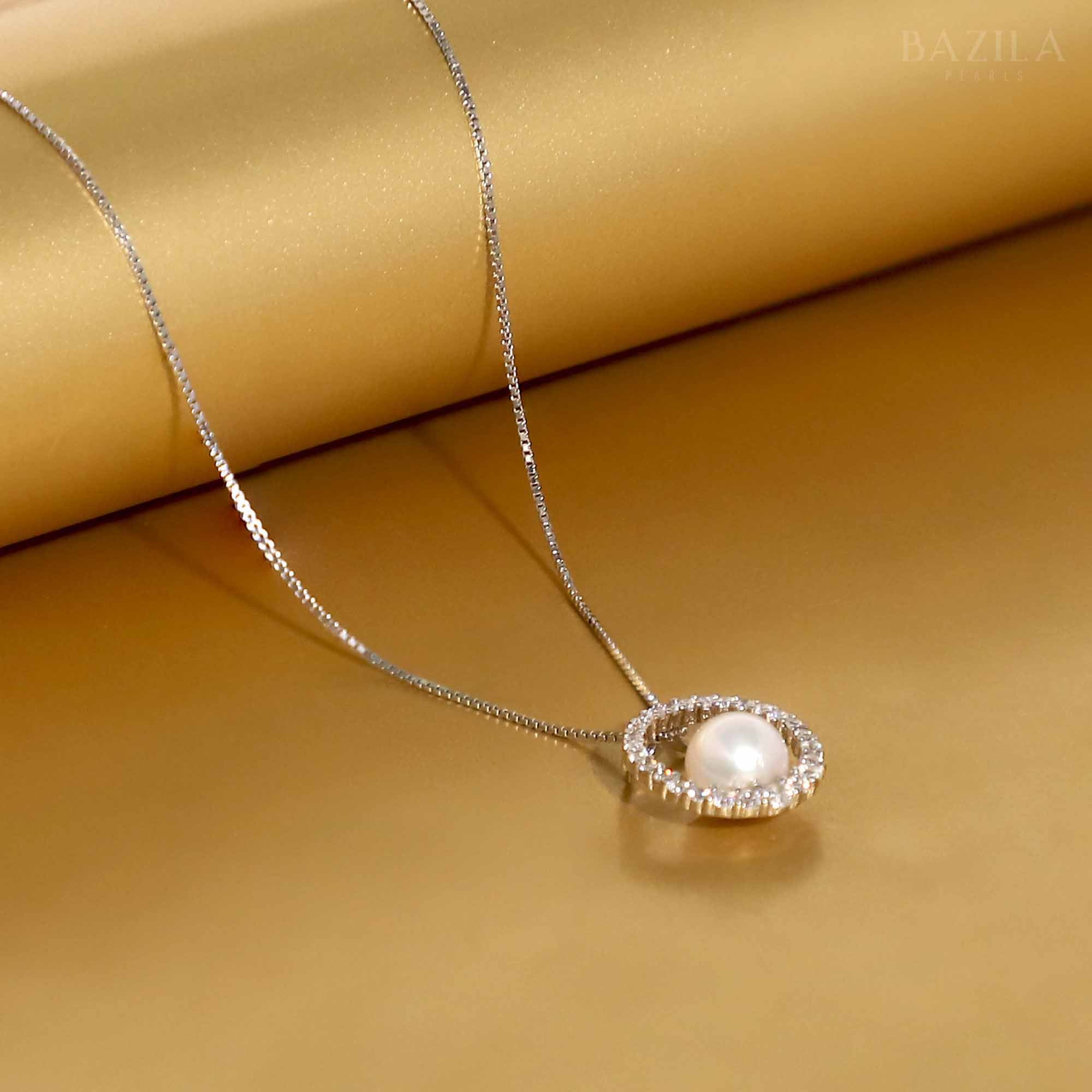 Lunar Pearl Halo Pendant