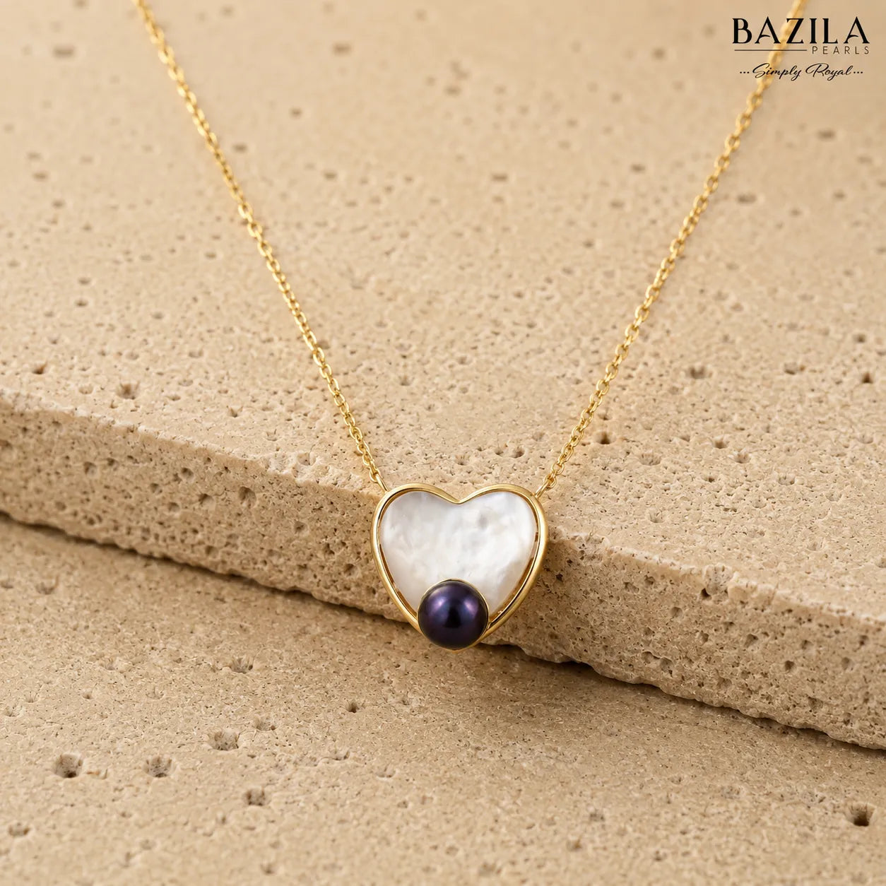 Sophisticated Freshwater Button Pearl Pendant – 8mm Gold & Black, Rhodium Silver