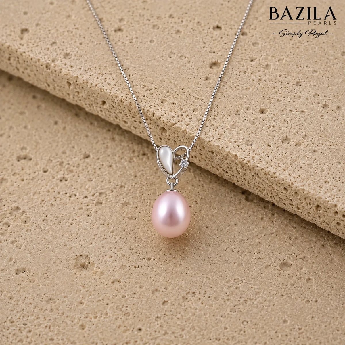 Delicate Pink Pearl Pendant with Sleek Silver Chain