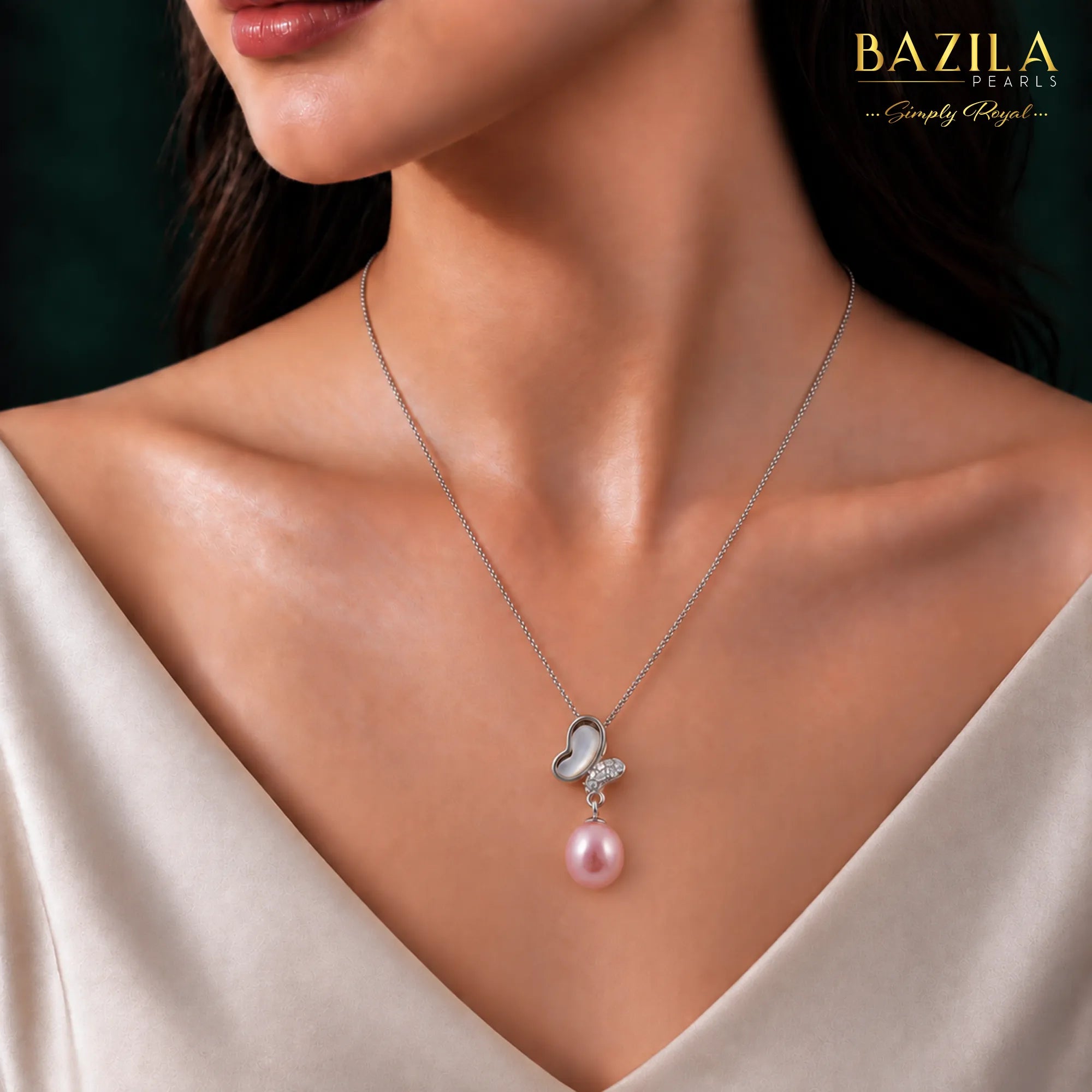 Soft Pink Pearl Pendant with Sterling Silver Chain
