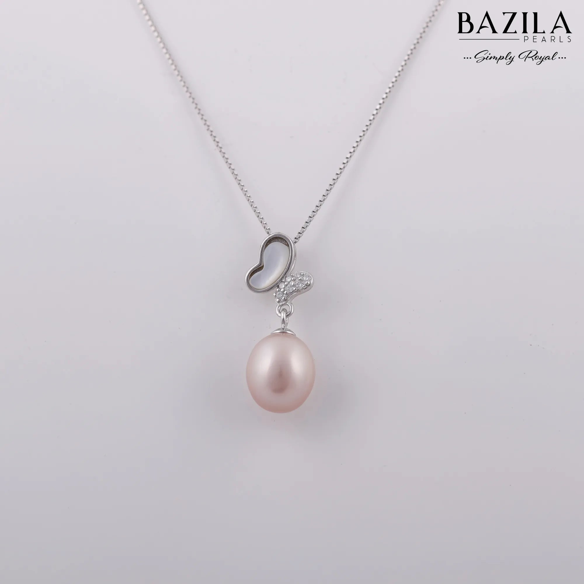Soft Pink Pearl Pendant with Sterling Silver Chain