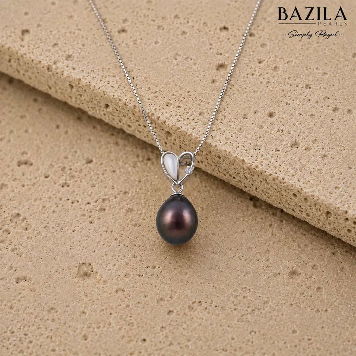 Elegant Black Pearl Pendant on Sleek Silver Chain