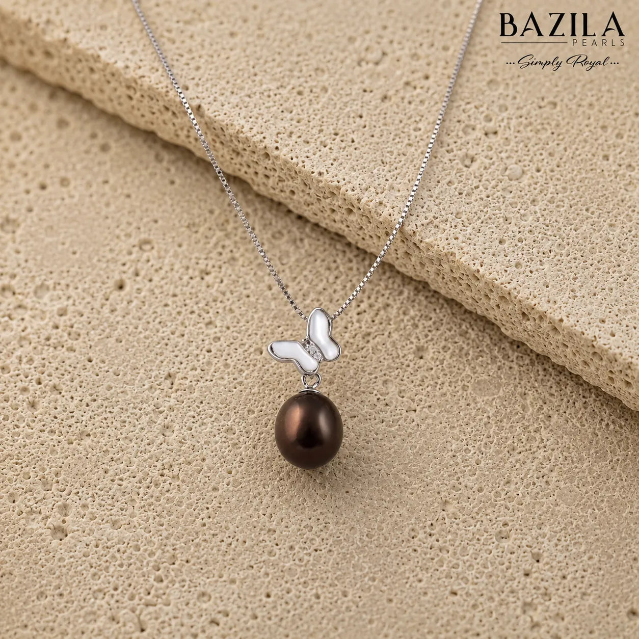 Elegant Black Pearl Pendant with Sterling Silver Chain