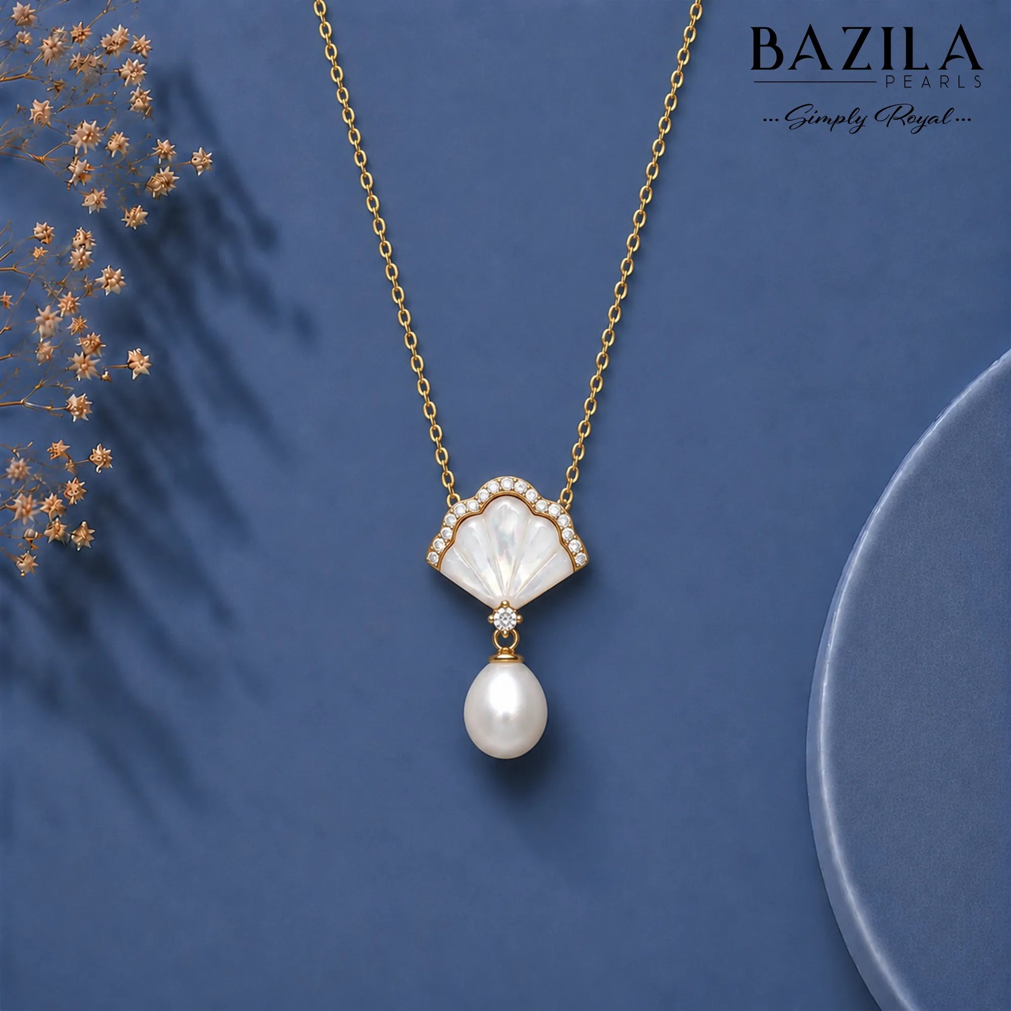 Pink Drop Pearl Pendant with Elegant Minimal Setting