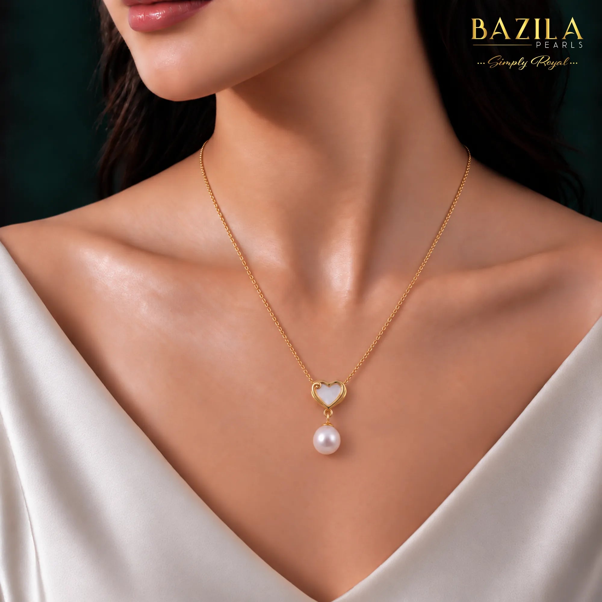 Timeless Elegance with 8mm AAA Drop Pearl Pendant - White Gold