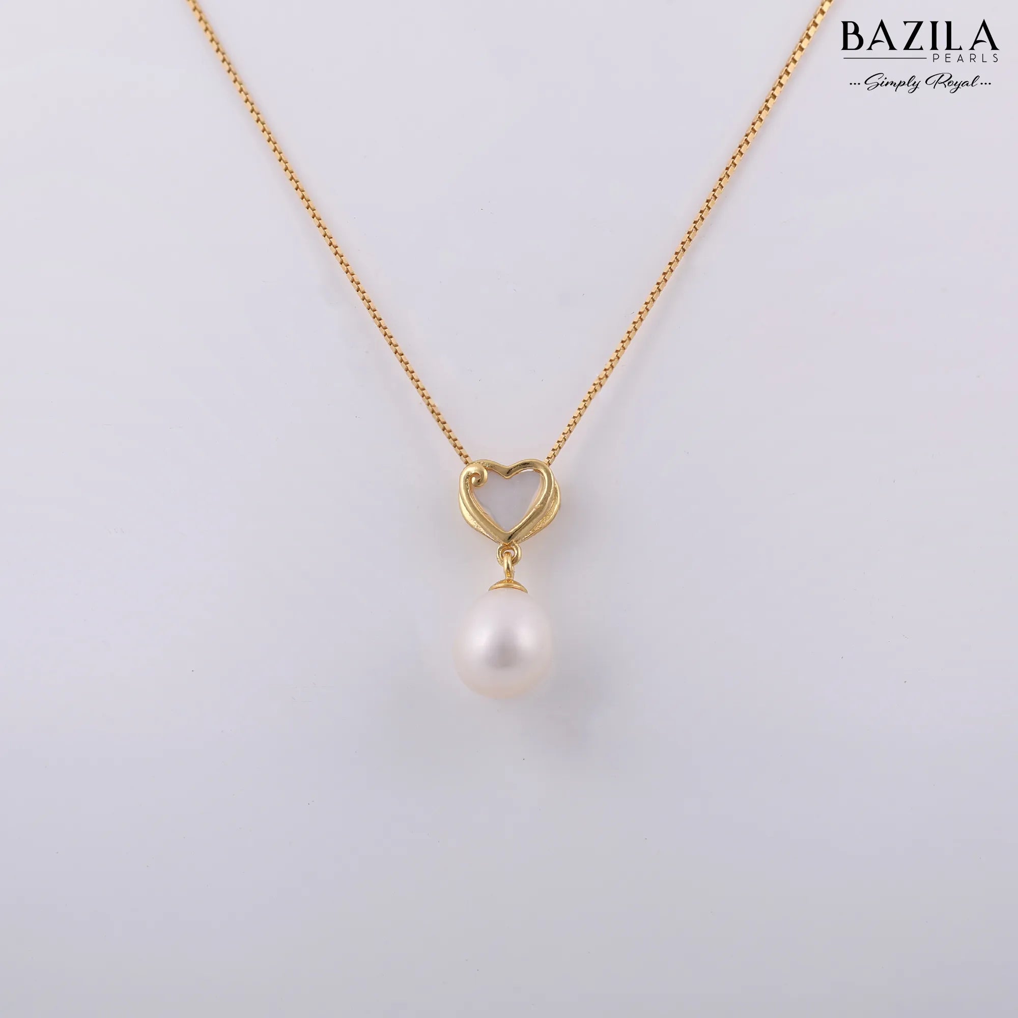 Timeless Elegance with 8mm AAA Drop Pearl Pendant - White Gold