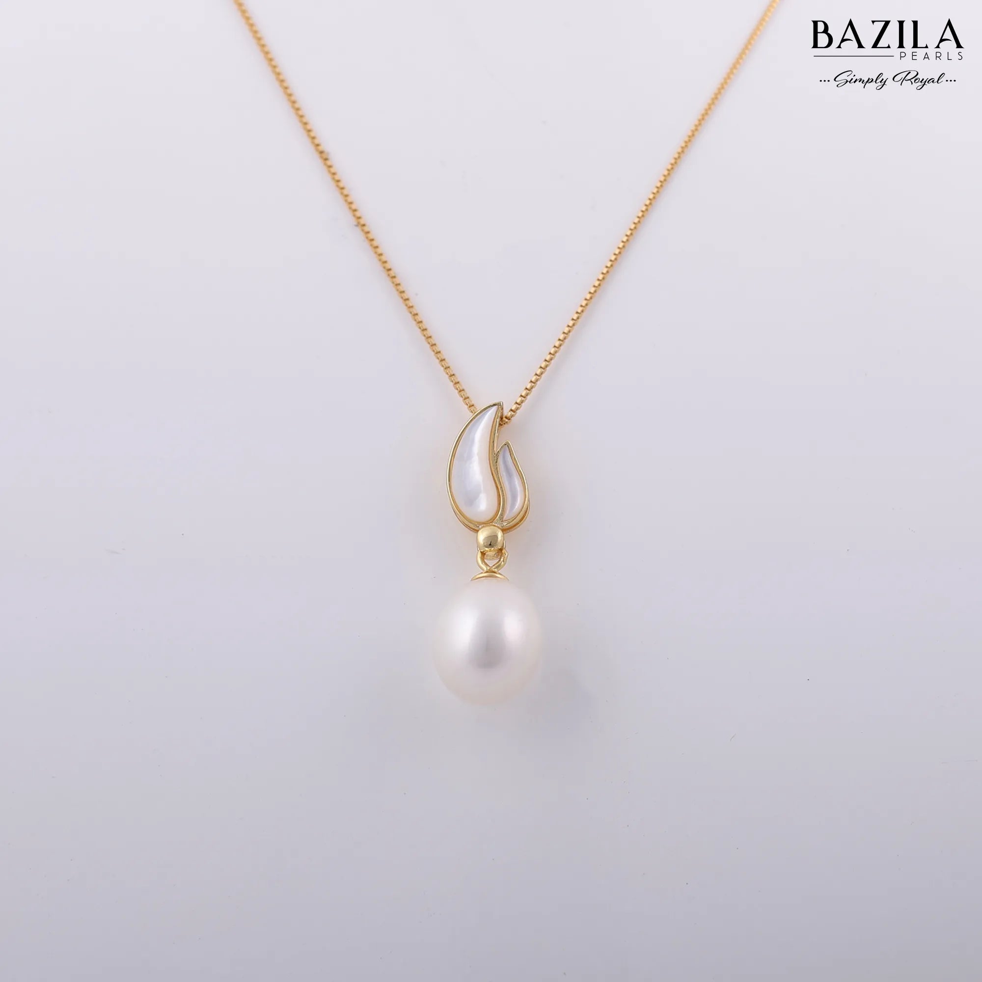 Ethereal Grace Pendant Featuring a White Drop Pearl on a Sleek Chain