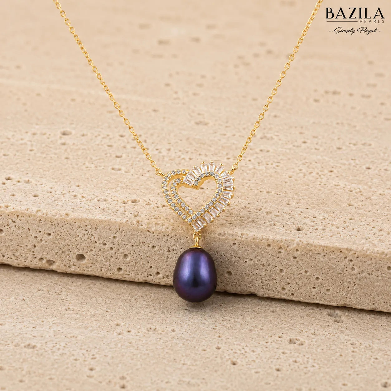 Timeless Elegance Drop Pearl Pendant - 8mm Black