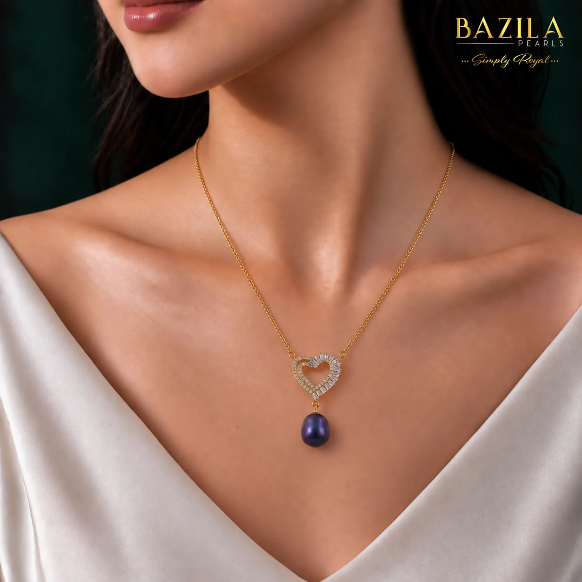 Timeless Elegance Drop Pearl Pendant - 8mm Black