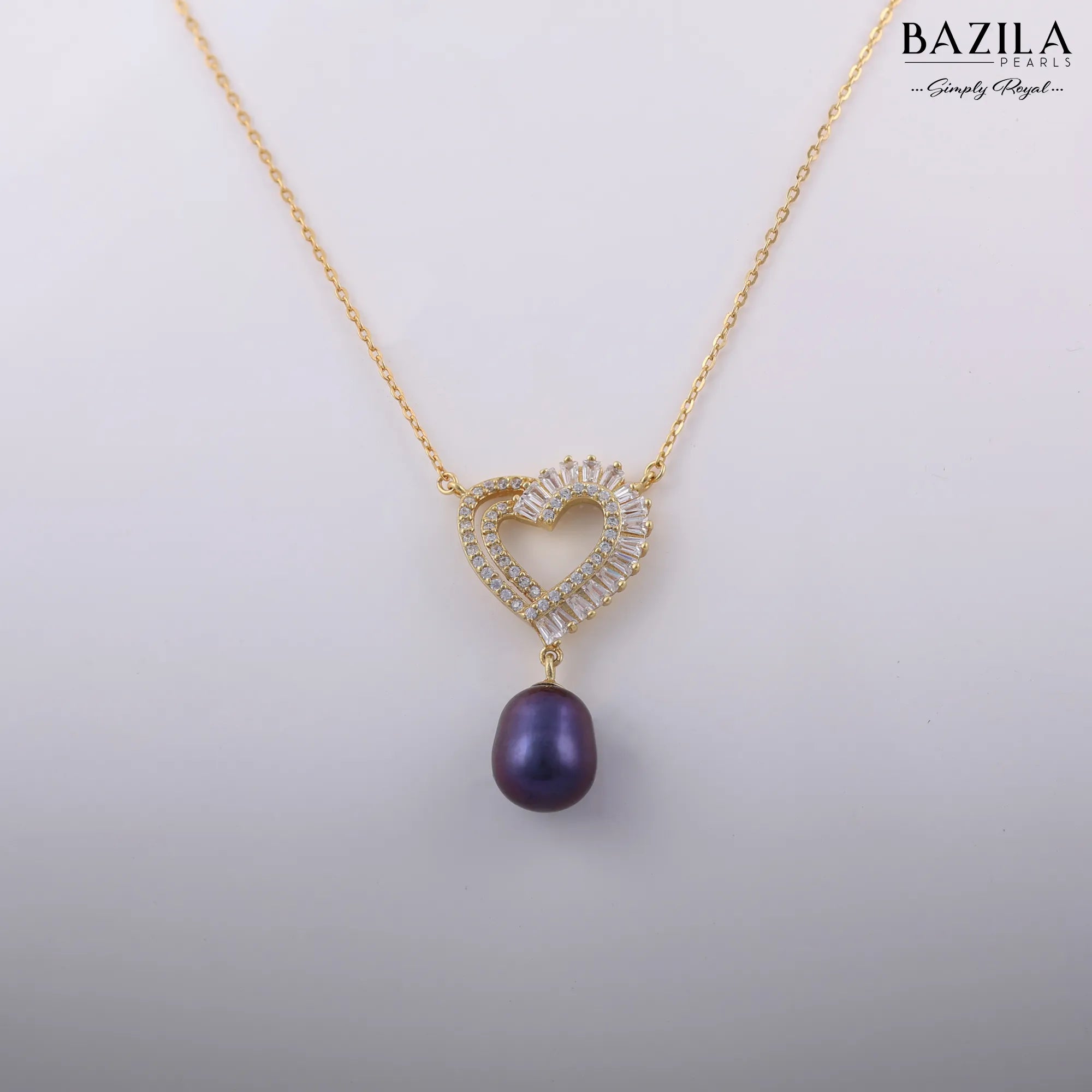 Timeless Elegance Drop Pearl Pendant - 8mm Black