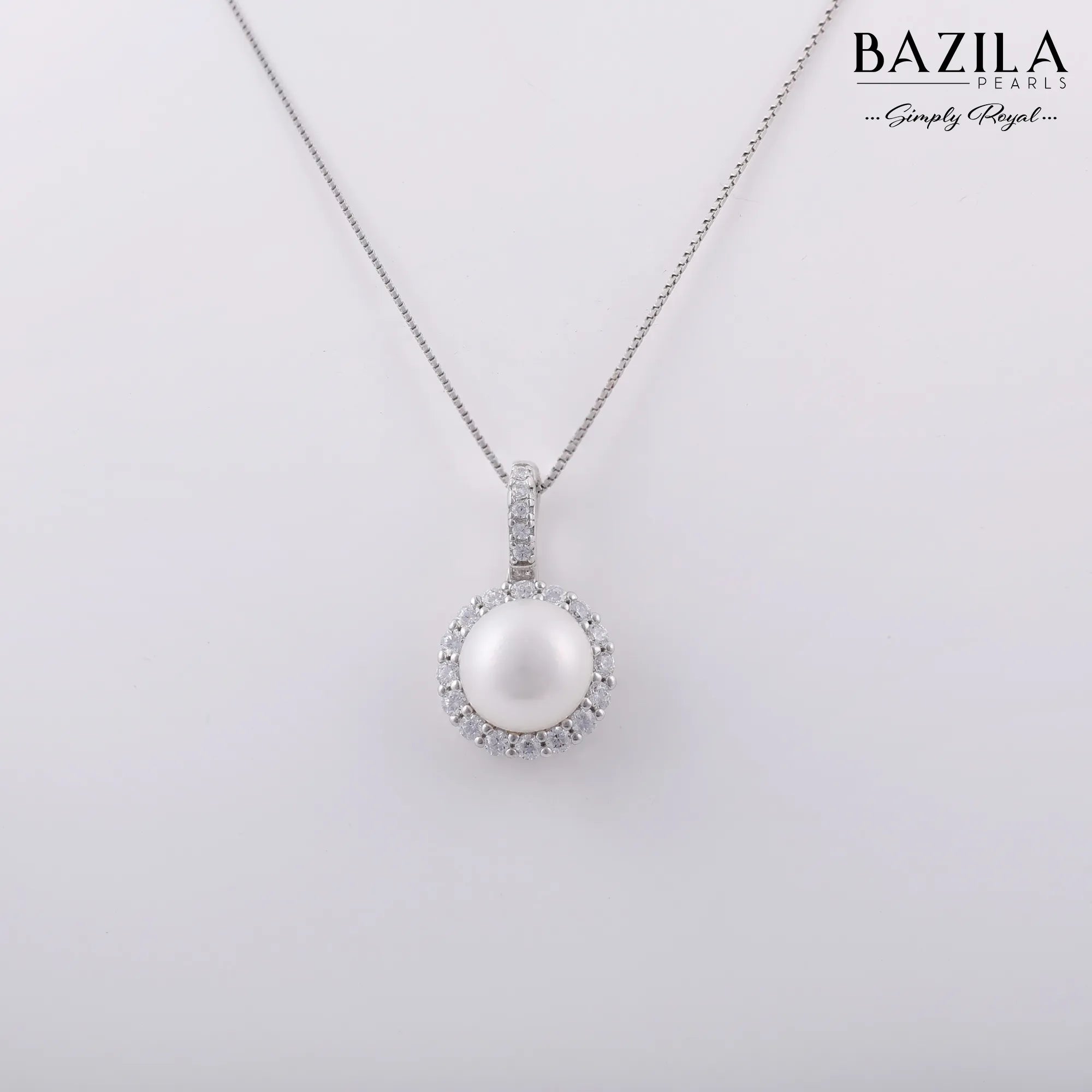 Rose Gold Haloed Pink Pearl Pendant