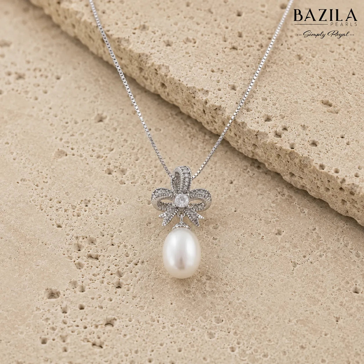Lustrous Halo Pearl Pendant - 9mm White
