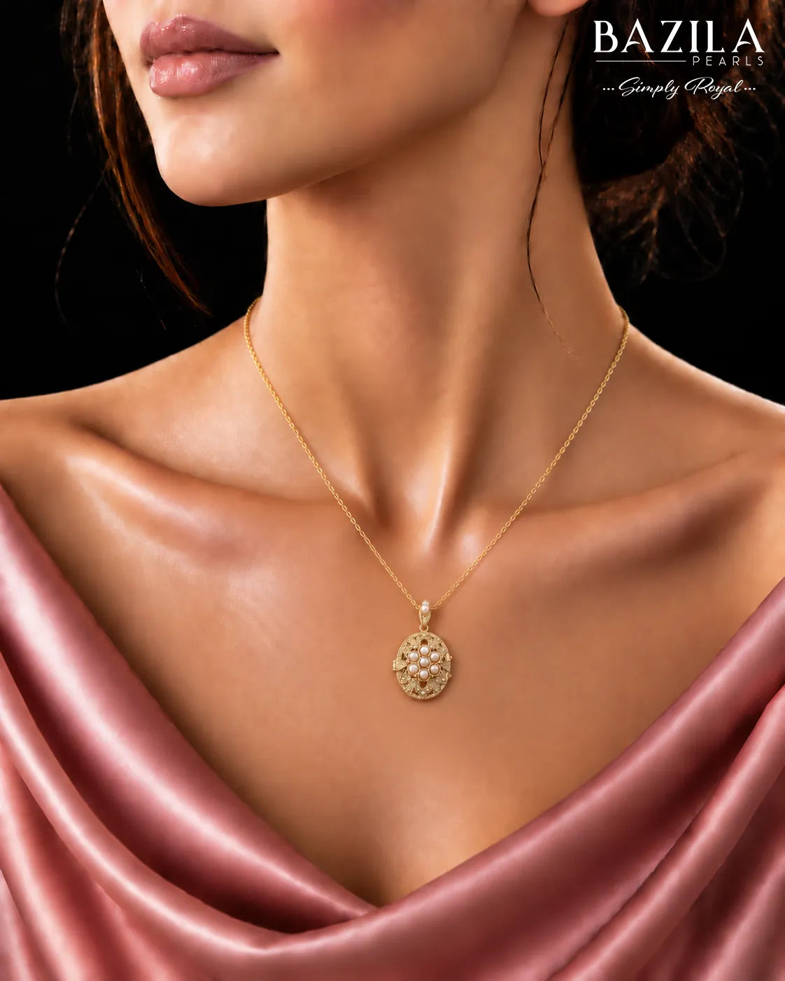 Vintage Freshwater Cultured Pearl Floral Locket Pendant