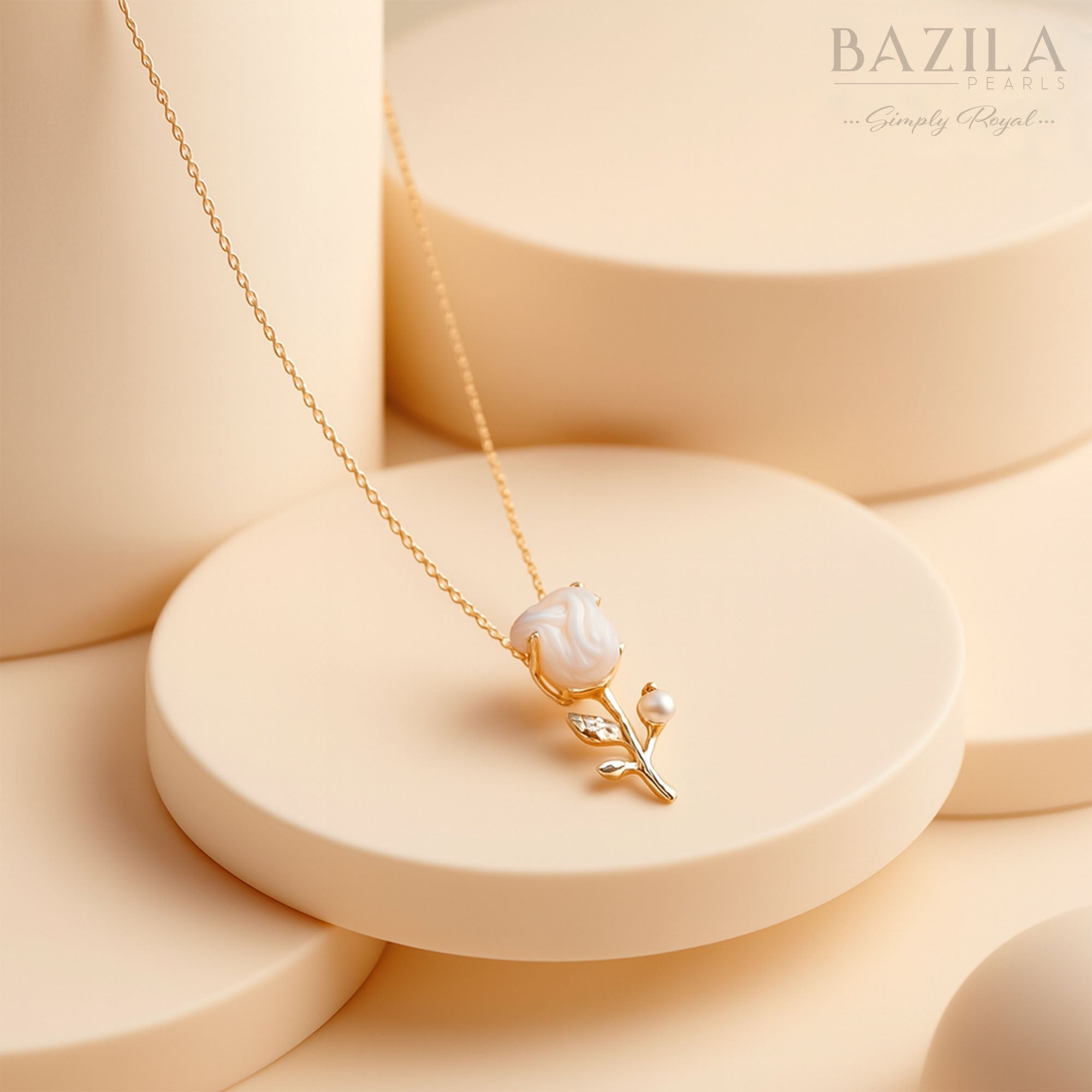 Freshwater Cultured Pearl Rose Pendant