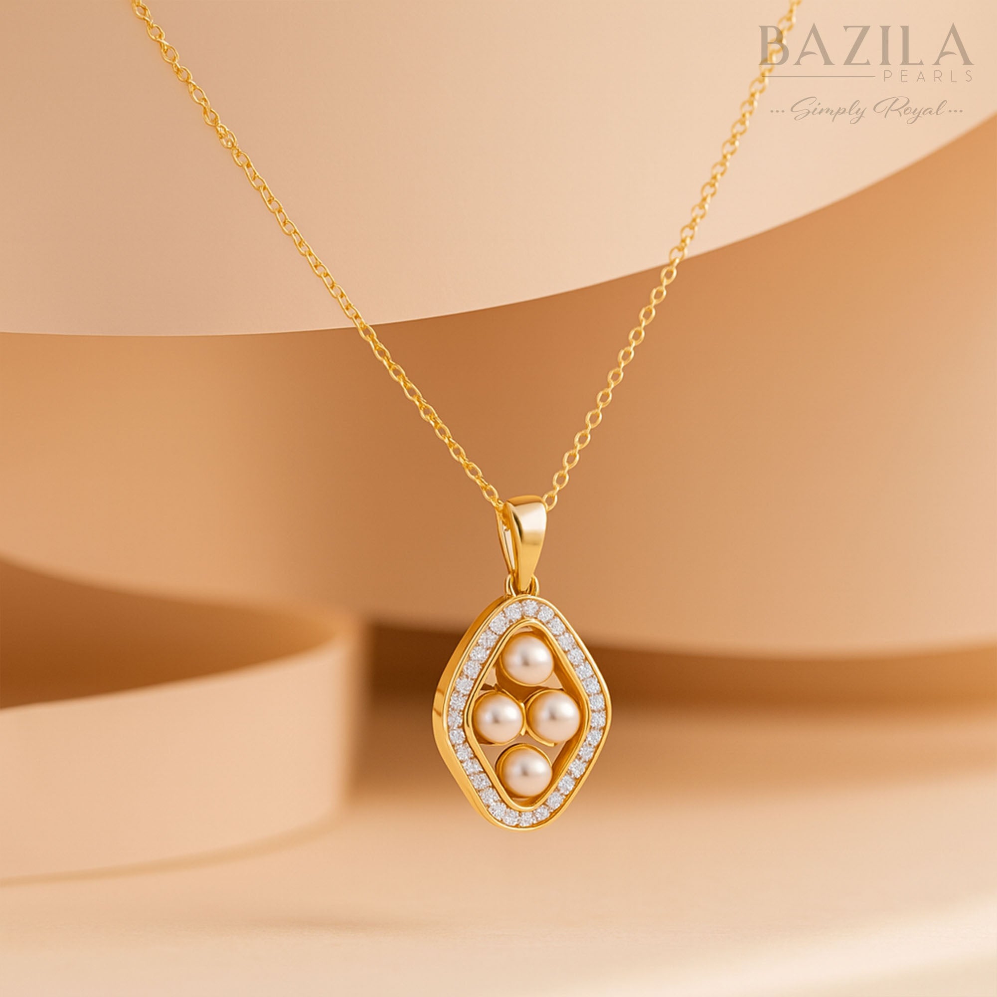 Elegant Pearl & Crystal Oval Medallion Pendant