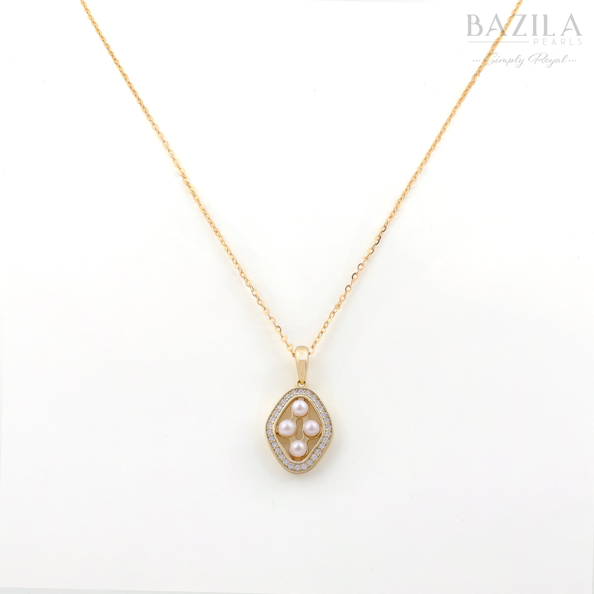 Elegant Pearl & Crystal Oval Medallion Pendant