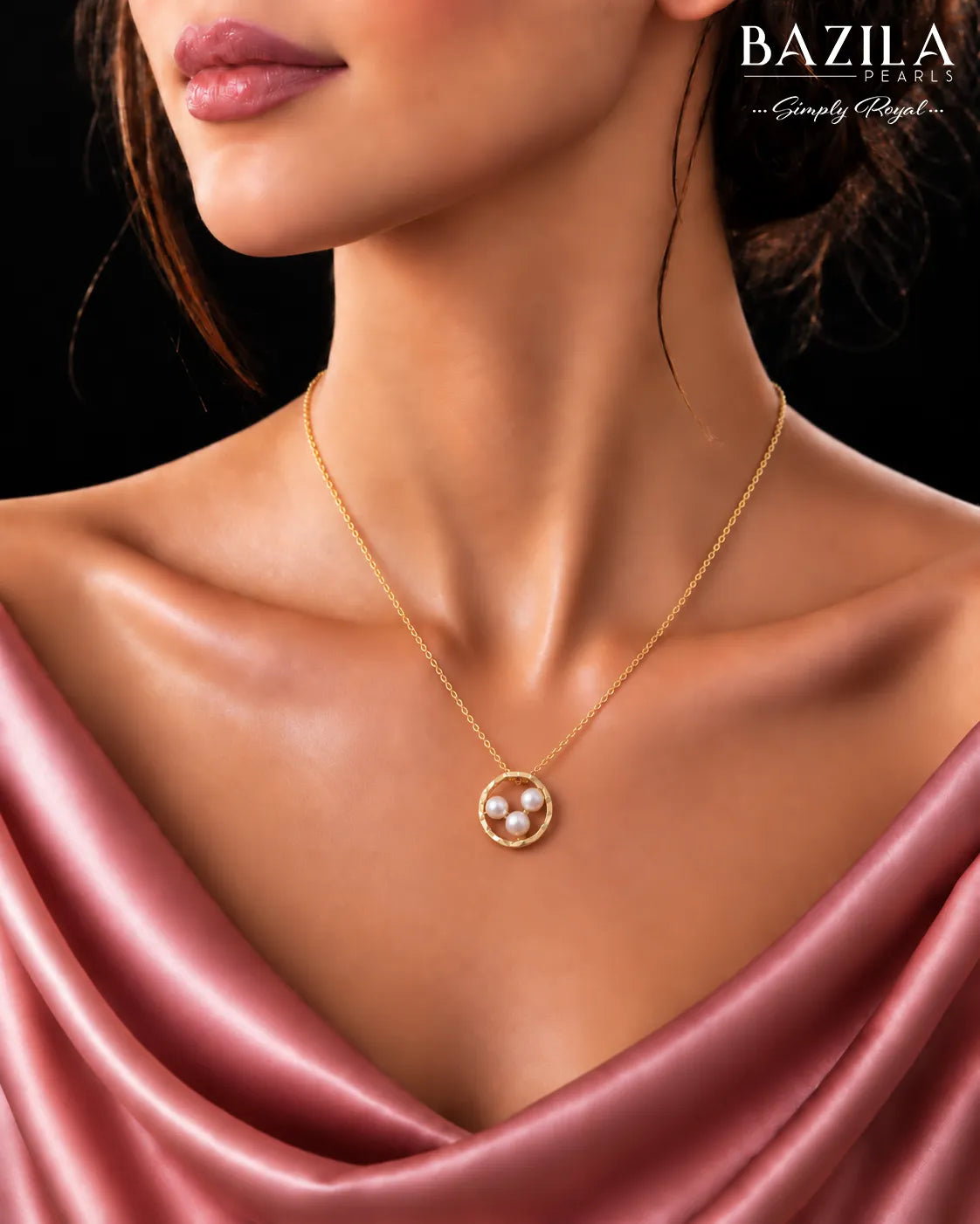 Designer Freshwater Pearl Circular Trio Pendant