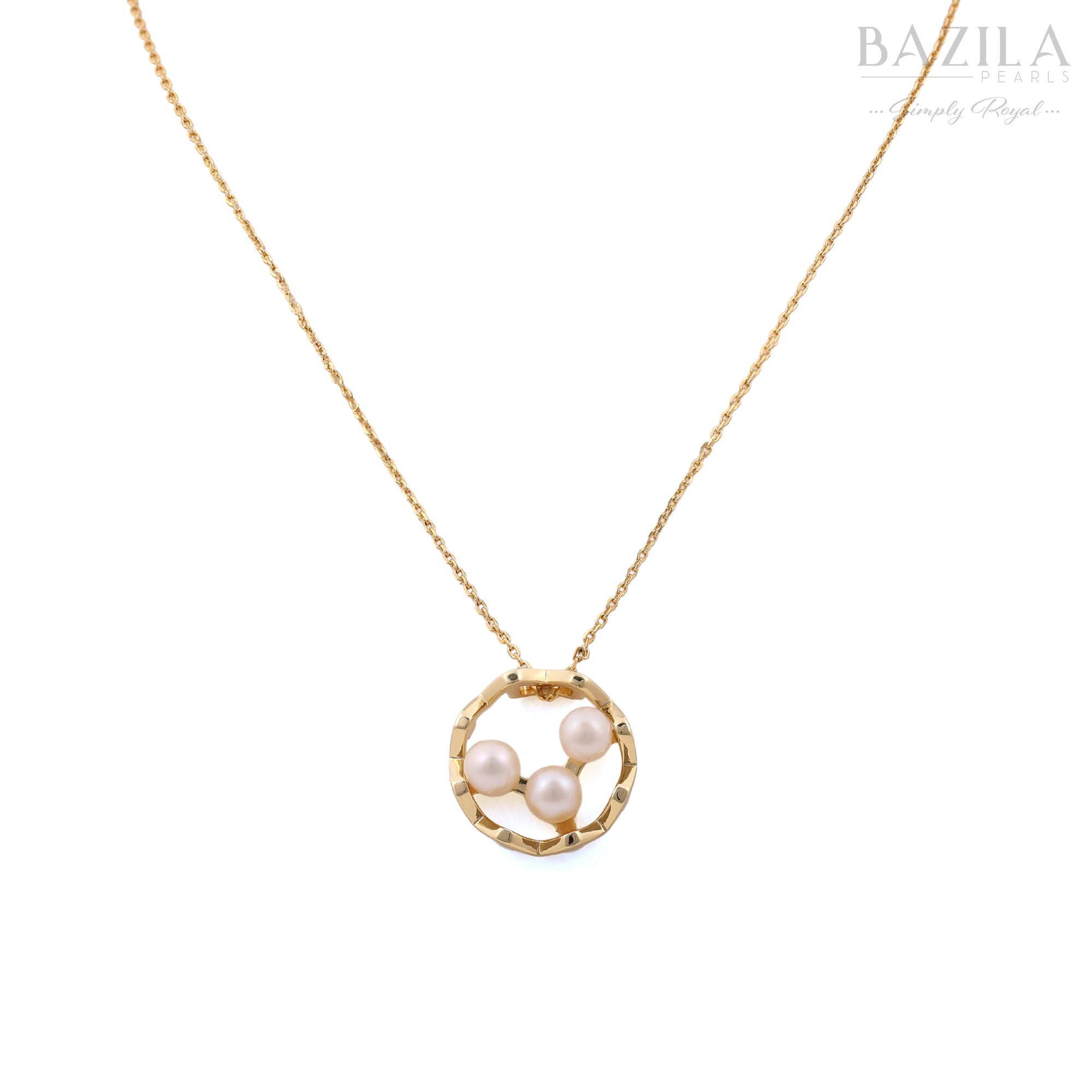 Designer Freshwater Pearl Circular Trio Pendant