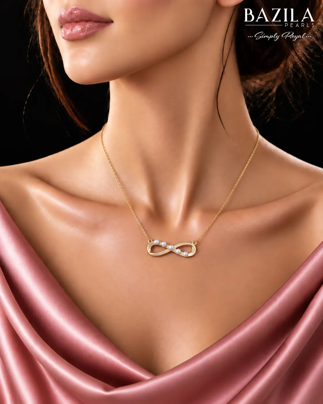 Designer Freshwater Pearl Infinity Loop Pendant