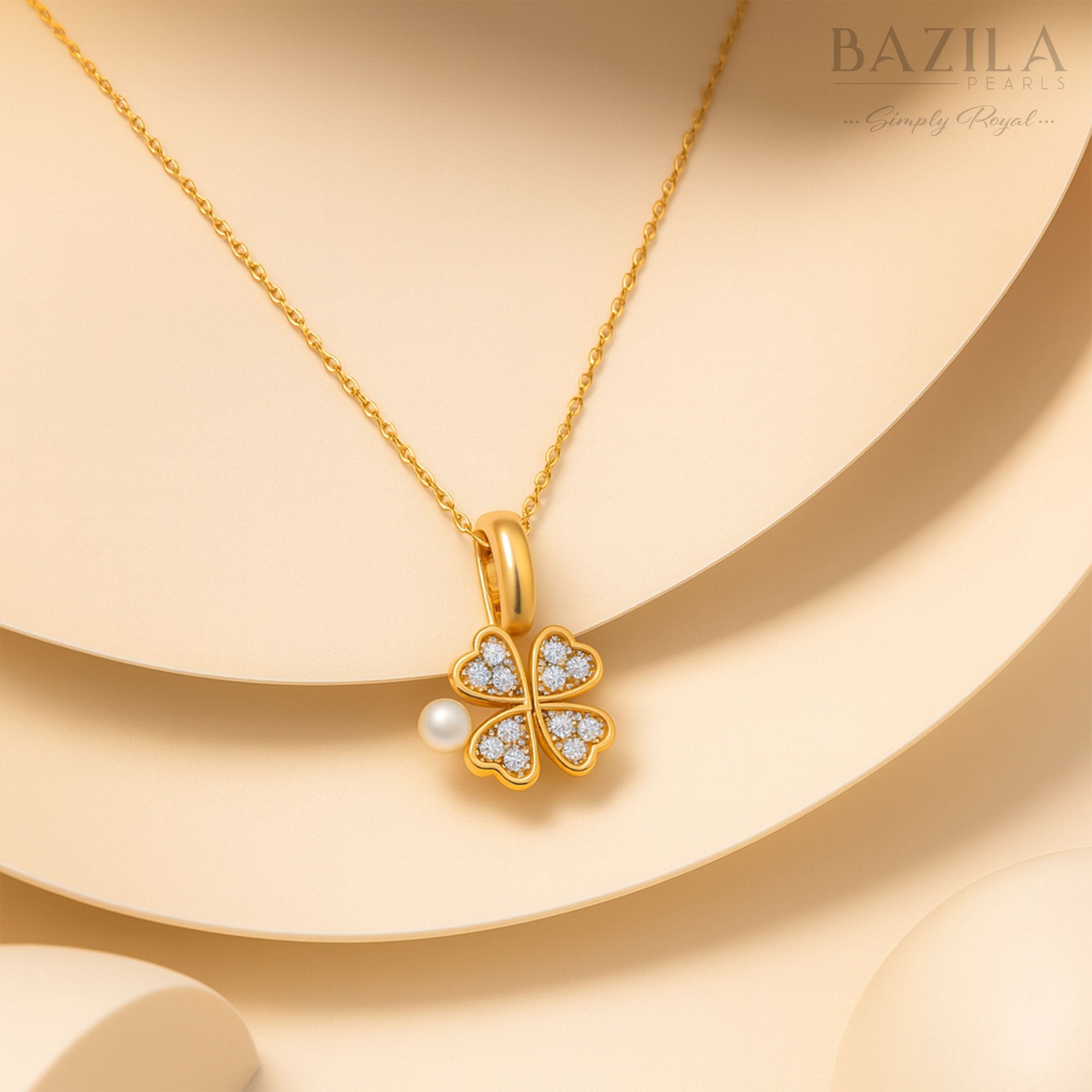 Freshwater Pearl Four-Leaf Clover Pendant