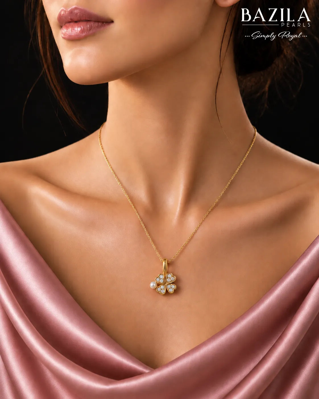 Freshwater Pearl Four-Leaf Clover Pendant