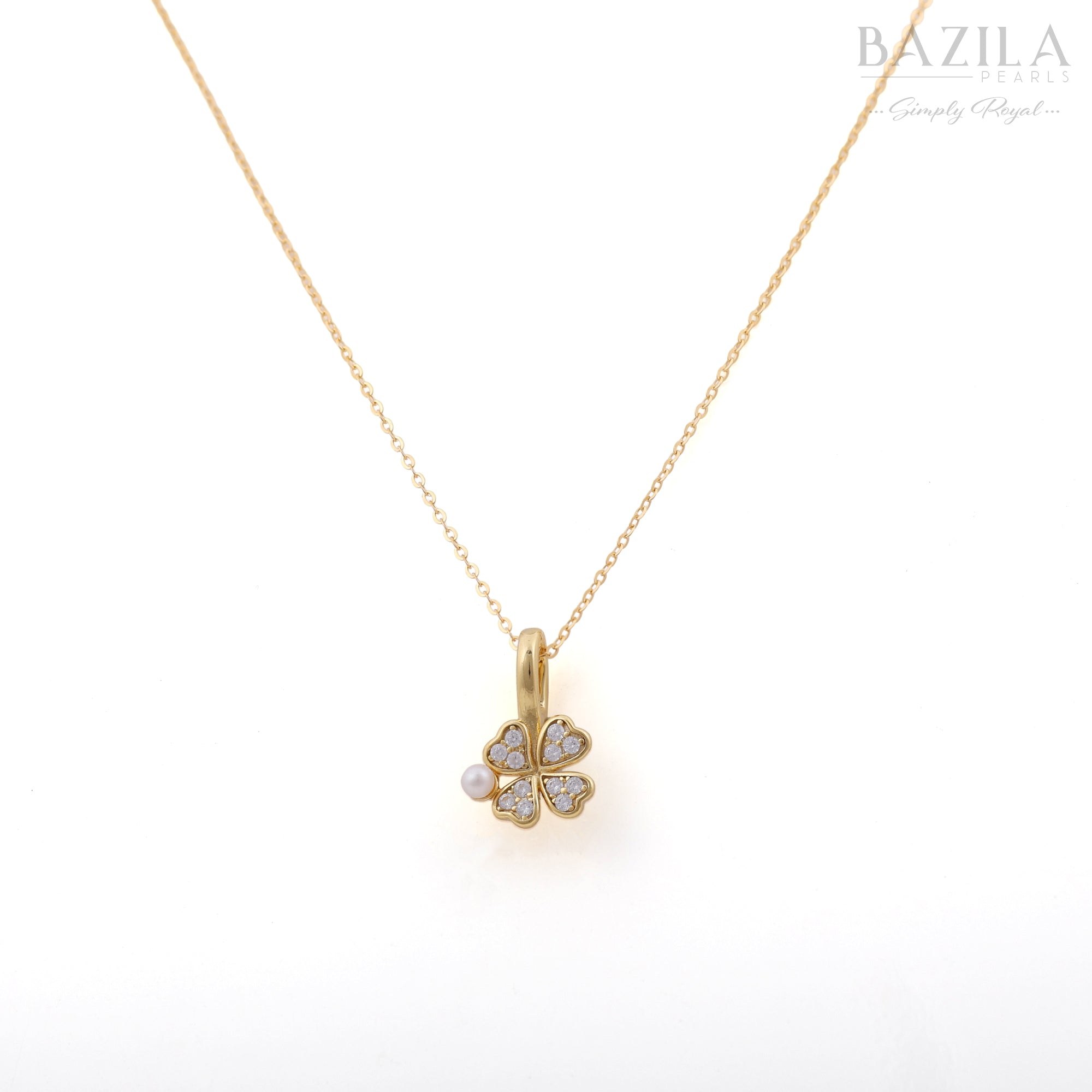 Freshwater Pearl Four-Leaf Clover Pendant